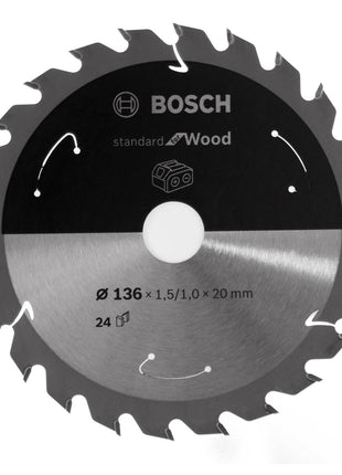 Bosch Kreissägeblatt Standard for Wood 136 x 1,5 x 20 mm 24 Zähne ( 2608837668 ) - Toolbrothers