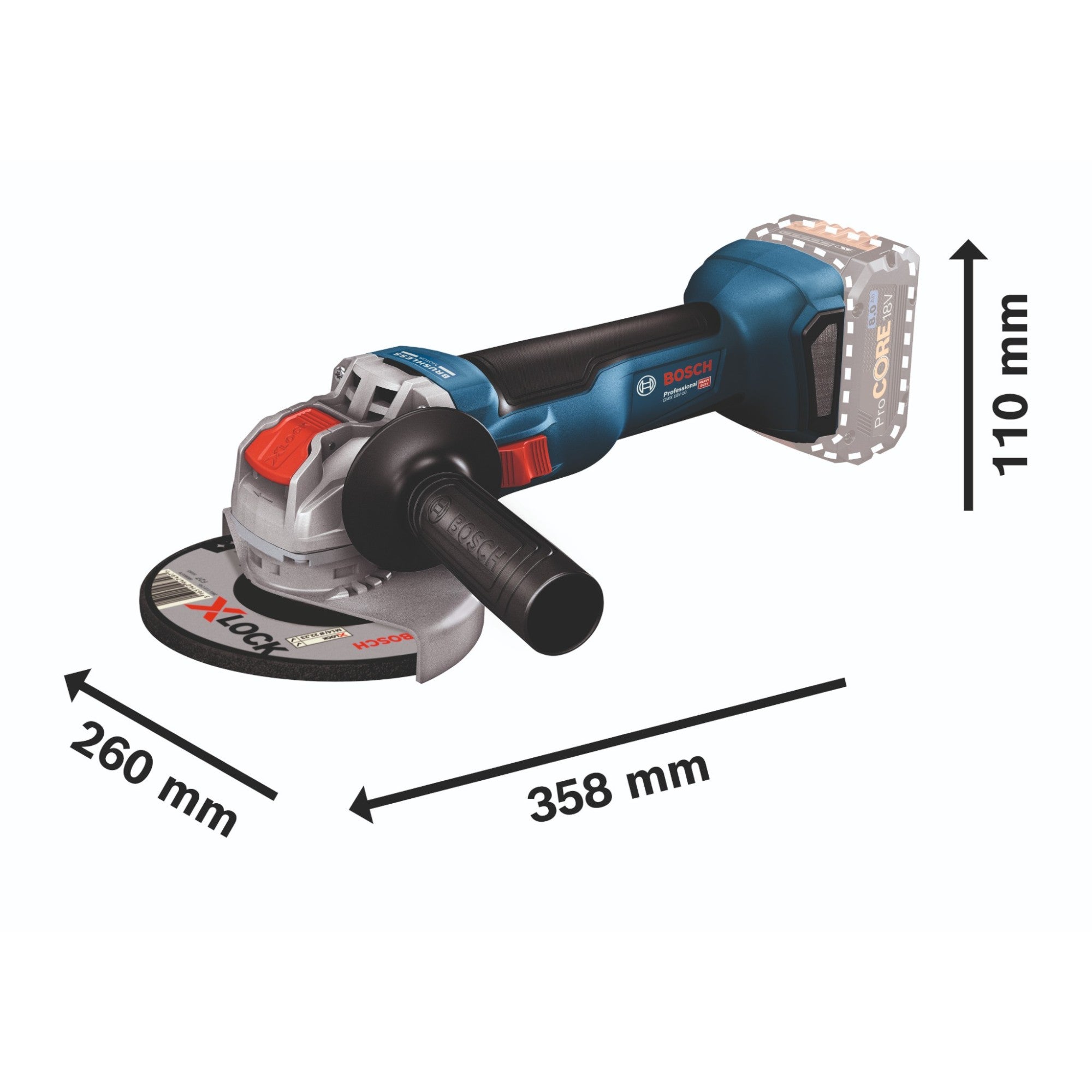 Bosch GWX 18V 10 Akku Winkelschleifer 18 V 125 mm Brushless 1x ProCORE Akku 4 0 Ah Ladegeraet 4 - toolbrothers