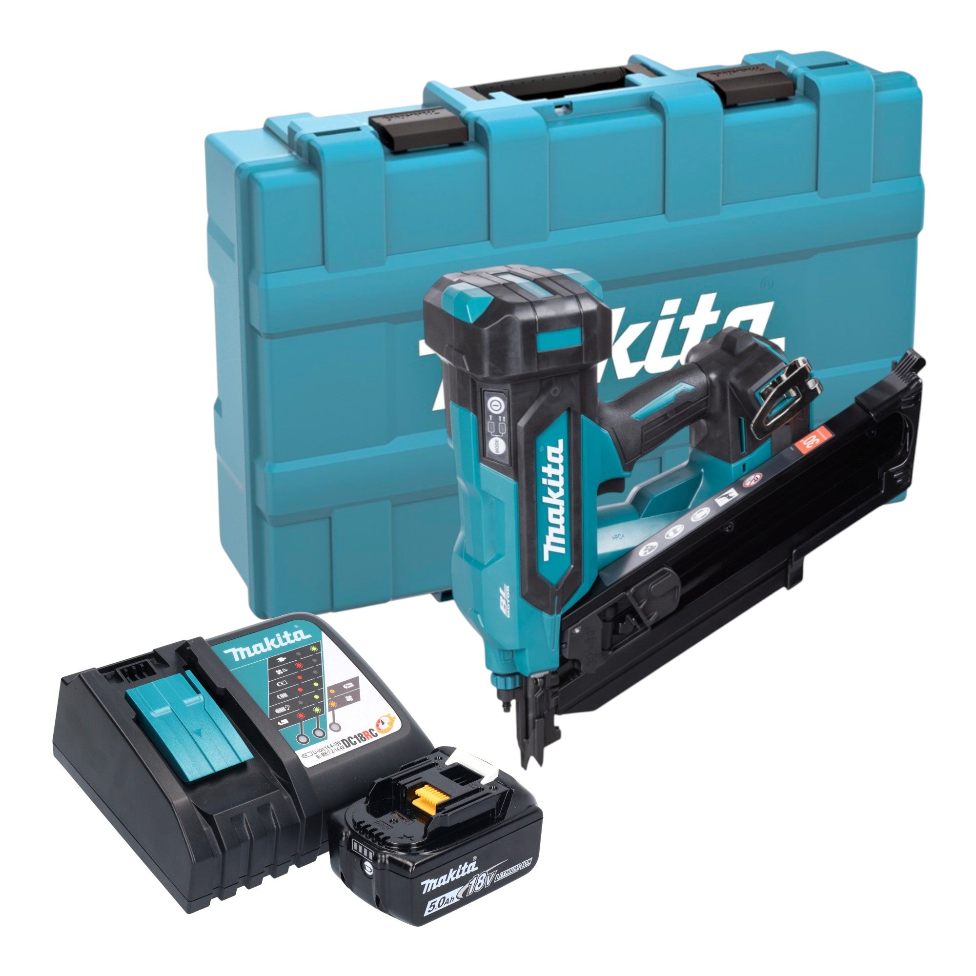 Makita DBN 900 RT1K Akku Streifennagler 18 V 50 90 mm Brushless 1x Akku 5 0 Ah Ladegeraet Koffer 0 - toolbrothers