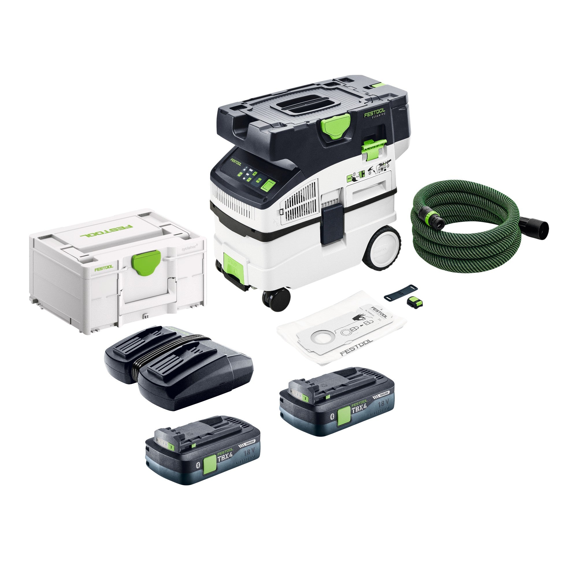 Festool CTMC MIDI I Basic Akku Absaugmobil 36 V 2x 18 V Staubklasse M 2x Akku 4 0 Ah Doppelladegeraet Systainer 0 - toolbrothers