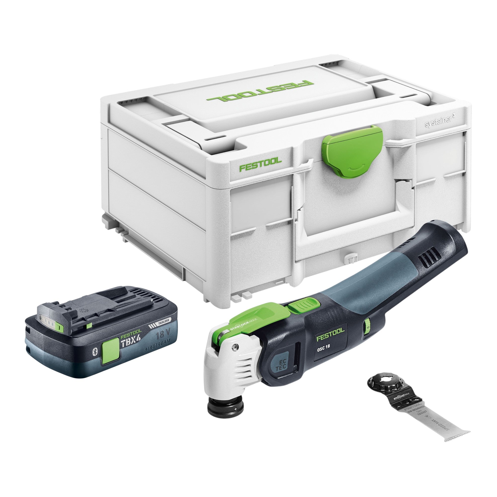 Festool OSC 18 E Basic Akku Oszillierer 18 V Starlock Max Brushless 1x Akku 4 0 Ah Systainer ohne Ladegeraet 0 - toolbrothers