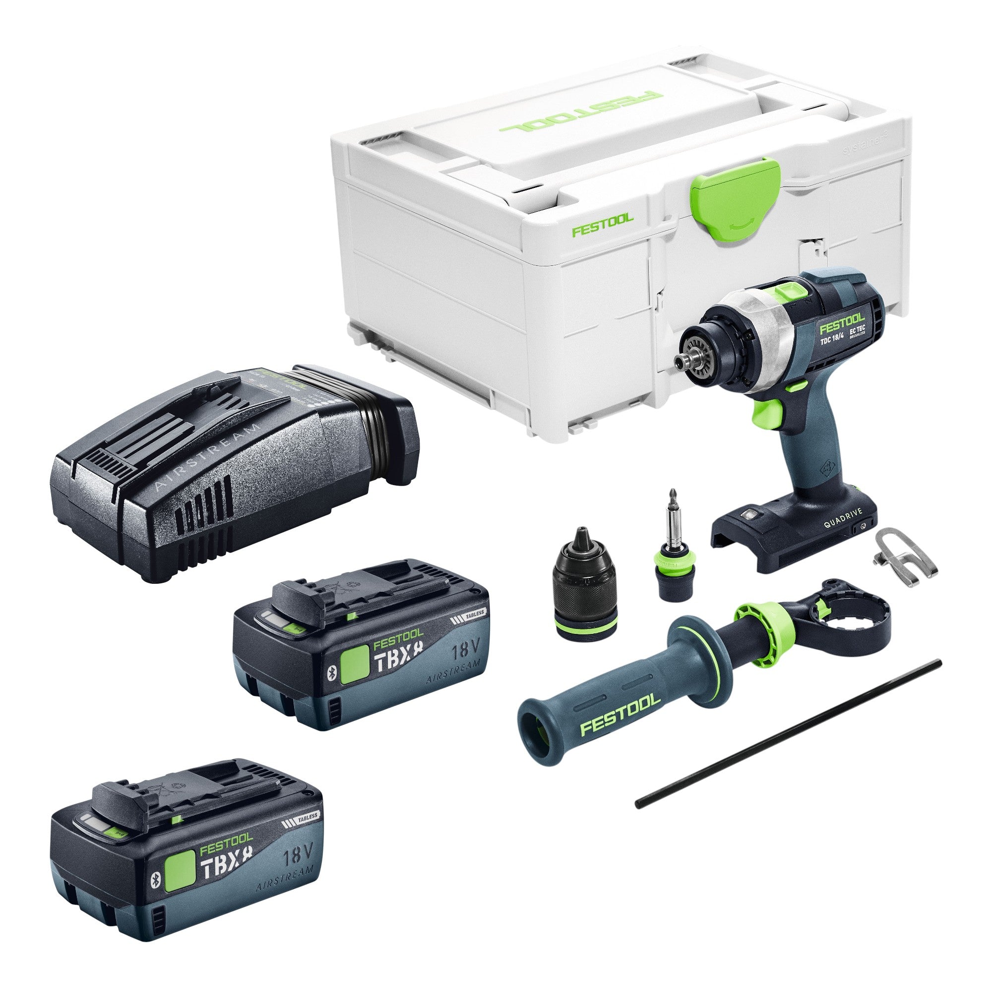 Festool TDC 18 4 Basic Akku Bohrschrauber 18 V 75 Nm Brushless 2x Akku 8 0 Ah Schnellladegeraet Systainer 0 - toolbrothers