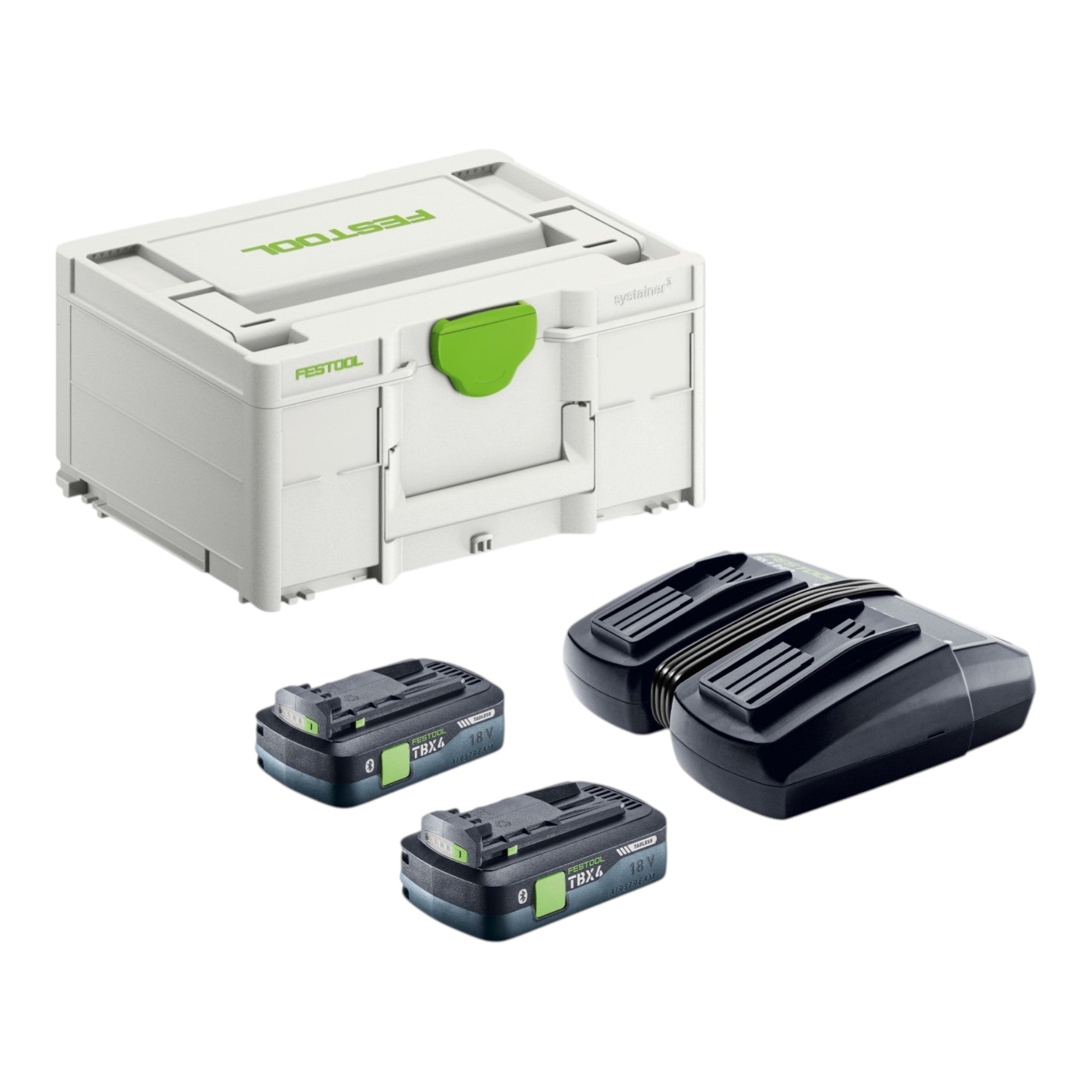 Festool Energie Set SYS 18V 2xTBX4 TCL6DUO 578819 mit 2x BP 18 TBX 4 C ASI Akku 18 V 4 0 Ah TCL 6 DUO Doppel Ladegeraet Systainer 0 - toolbrothers