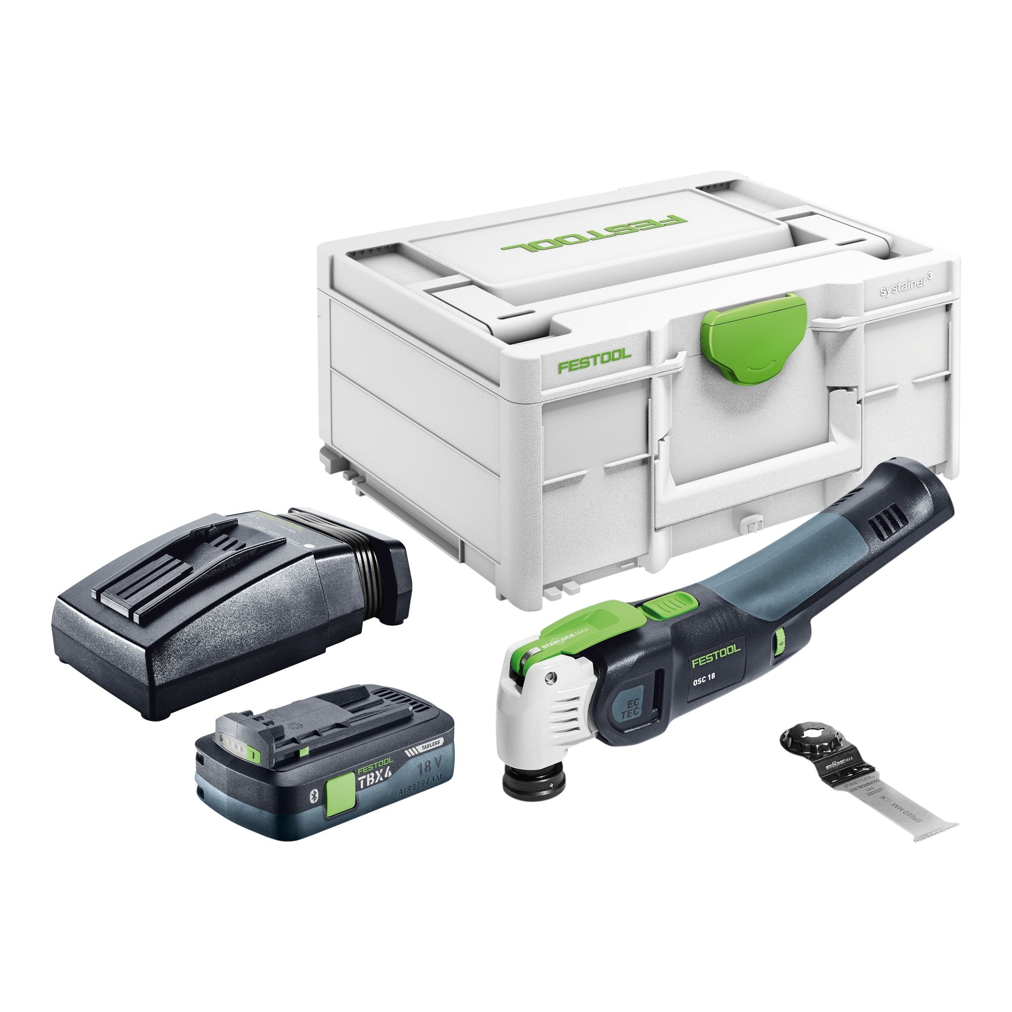 Festool OSC 18 E Basic Akku Oszillierer 18 V Starlock Max Brushless 1x Akku 4 0 Ah Ladegeraet Systainer 0 - toolbrothers