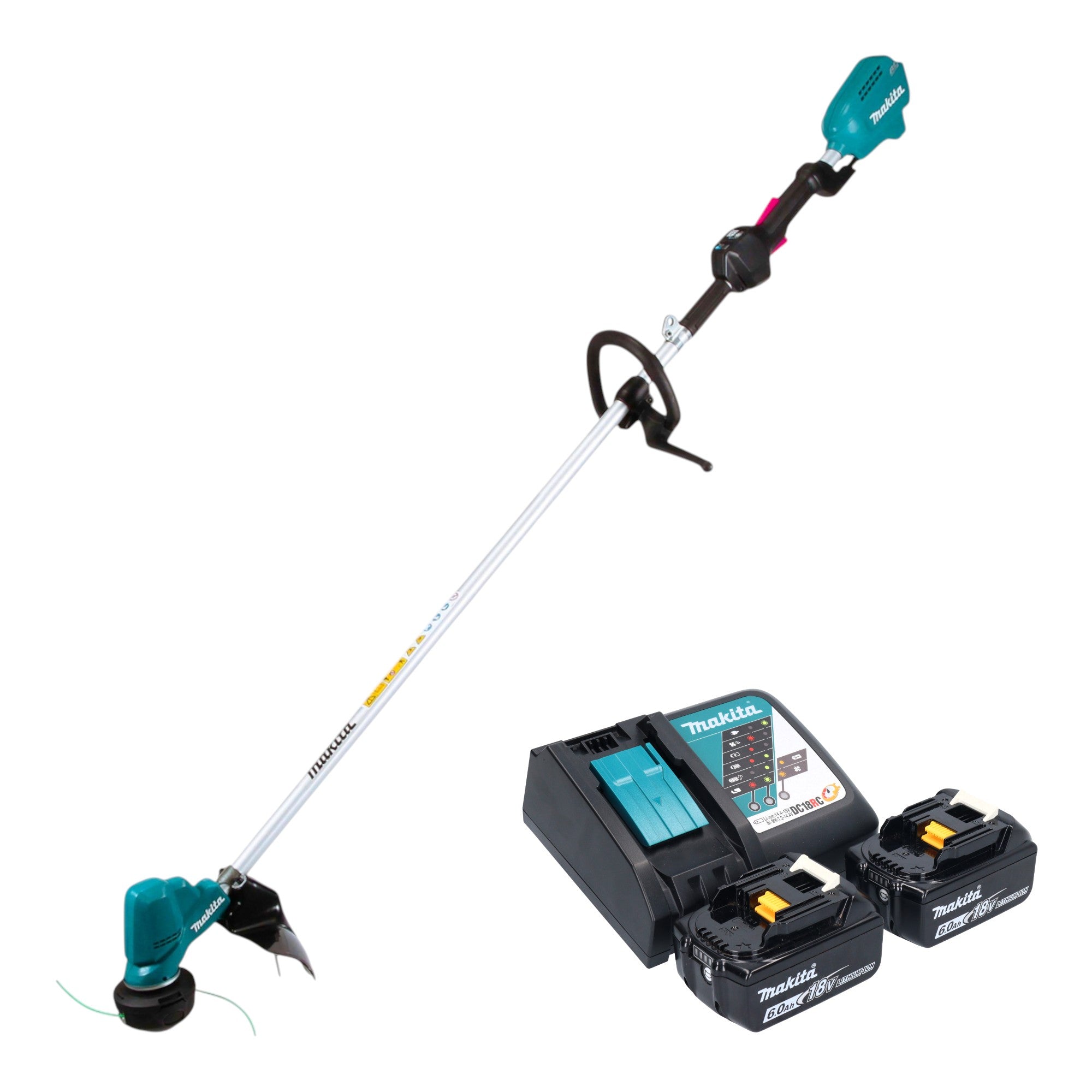 Makita DUR 190 LRG2X9 Akku Rasentrimmer 18 V 300 mm Brushless 2x Akku 6 0 Ah Ladegeraet 0 - toolbrothers