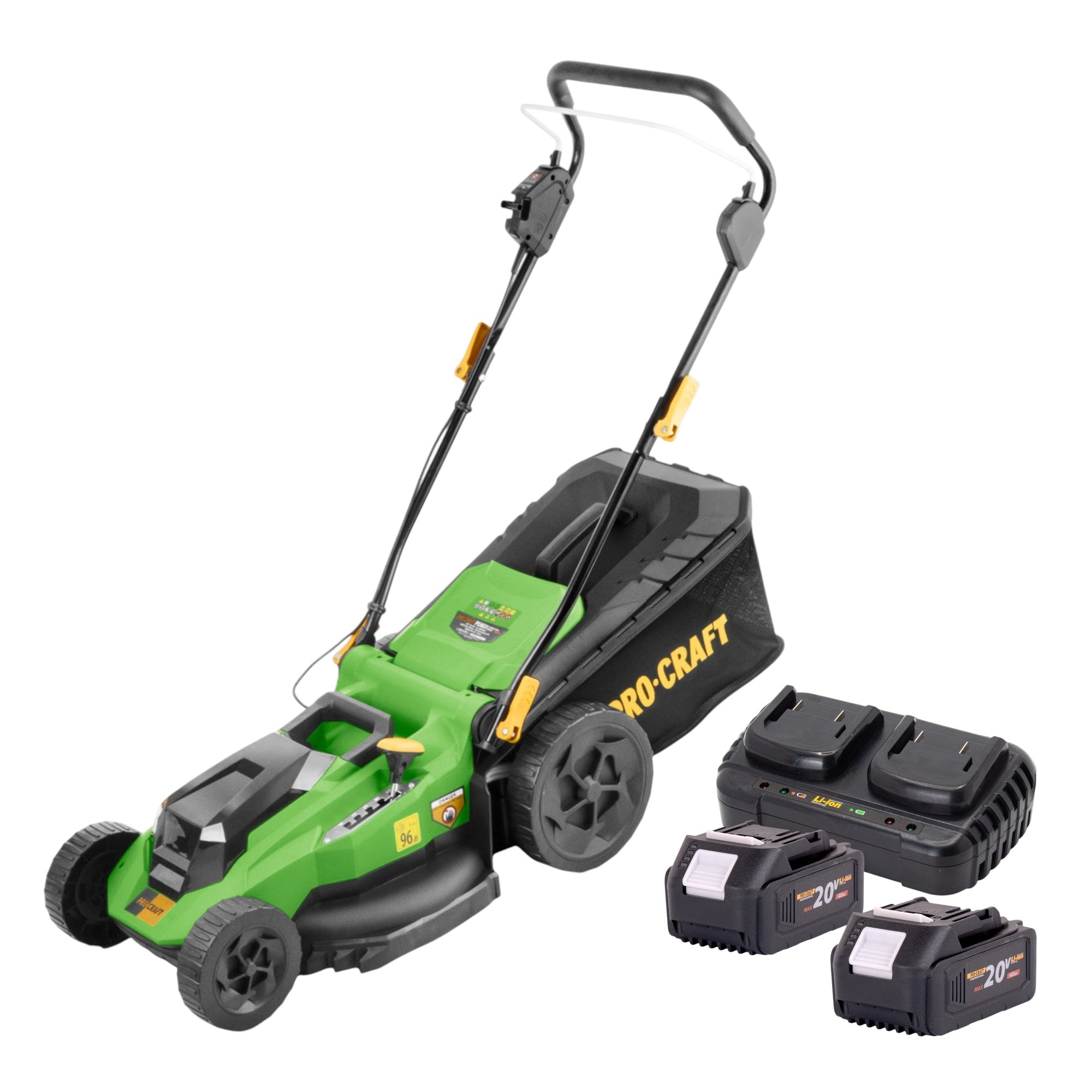 Procraft PLM23bb Akku Rasenmaeher 40 V 2x 20 V 430 mm Brushless 2x Akku 4 0 Ah Ladegeraet 0 - toolbrothers