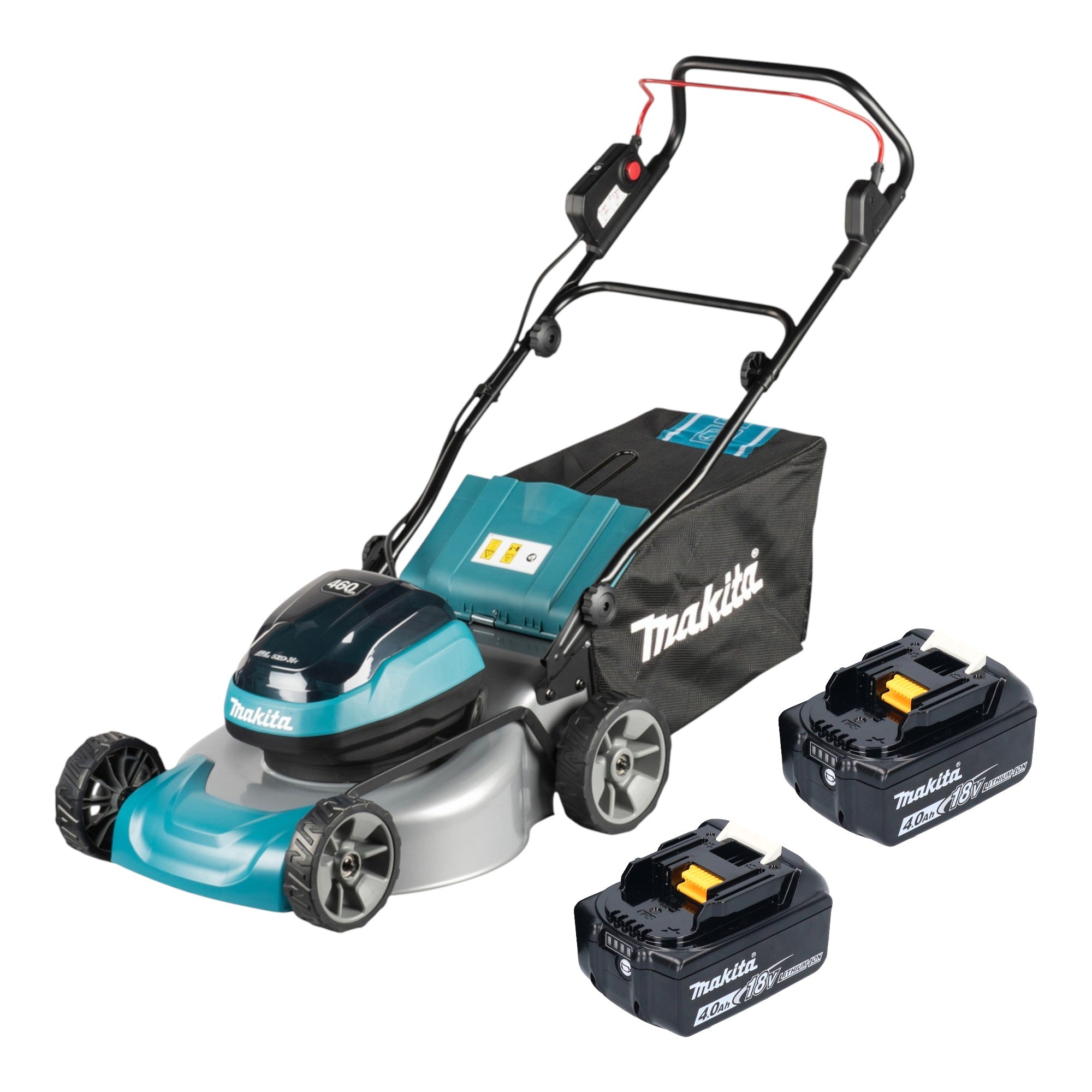 Makita DLM 466 M2 Akku Rasenmaeher 36 V 2x 18 V 46 cm Brushless 2x Akku 4 0 Ah ohne Ladegeraet 0 - toolbrothers