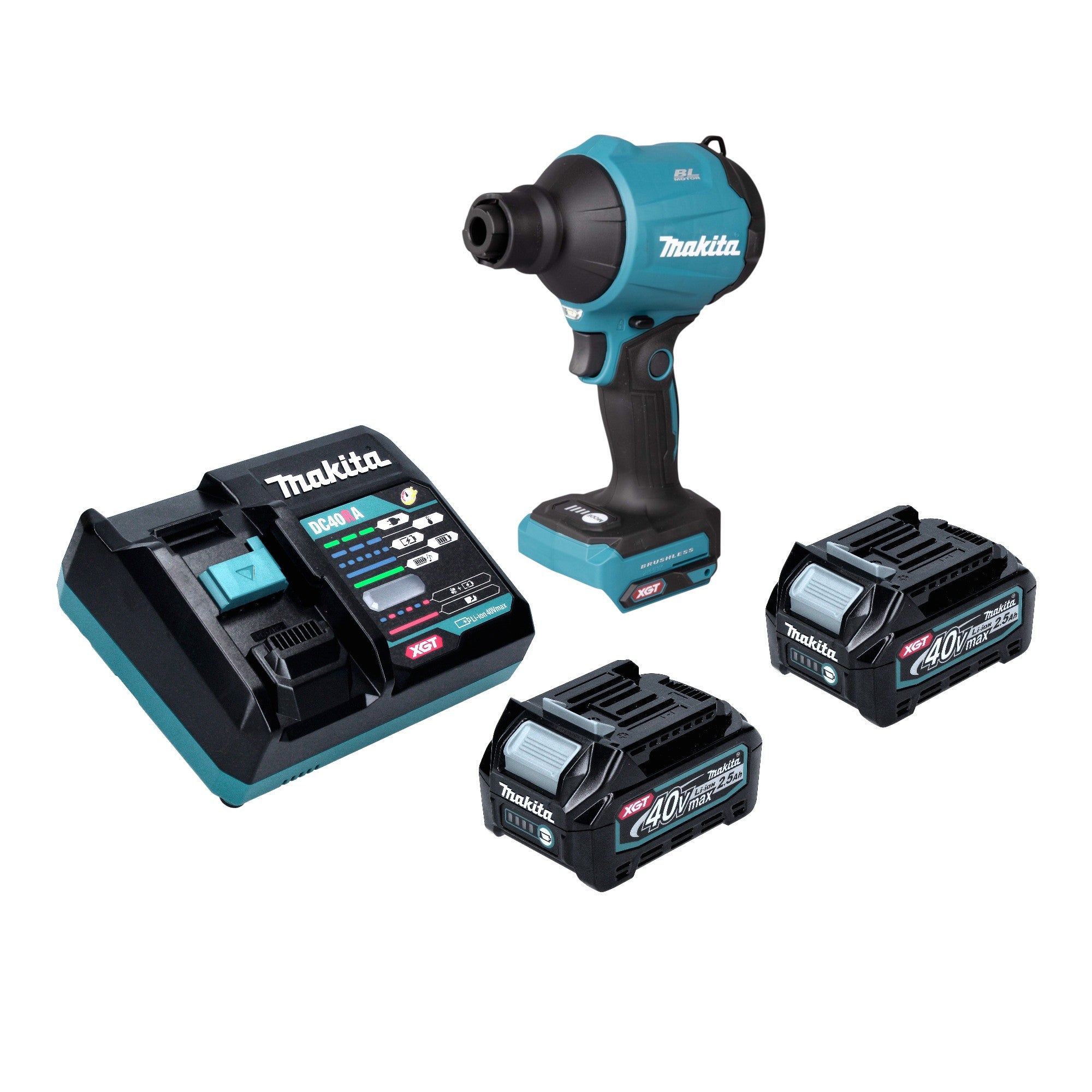 Makita AS 001 GD201 Akku Geblaese 40 V max Brushless 2x Akku 2 5 Ah Ladegeraet 0 - toolbrothers