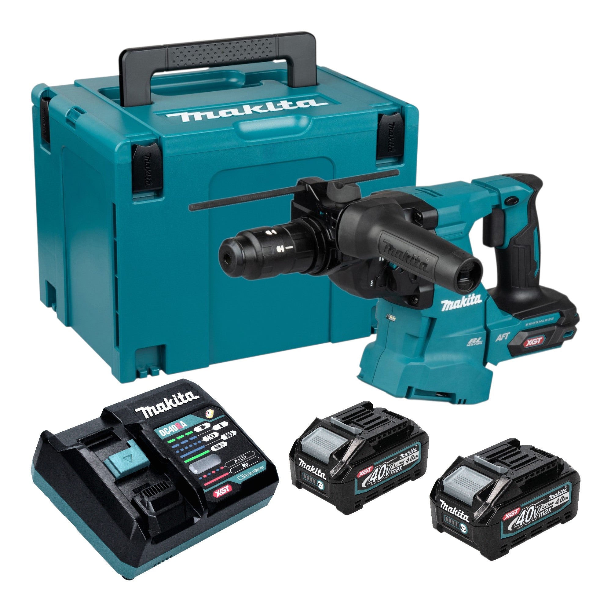 Makita HR 012 GM201 Akku Kombihammer 40 V max 3 3 J SDS plus Brushless 2x Akku 4 0 Ah Ladegeraet Makpac 0 - toolbrothers