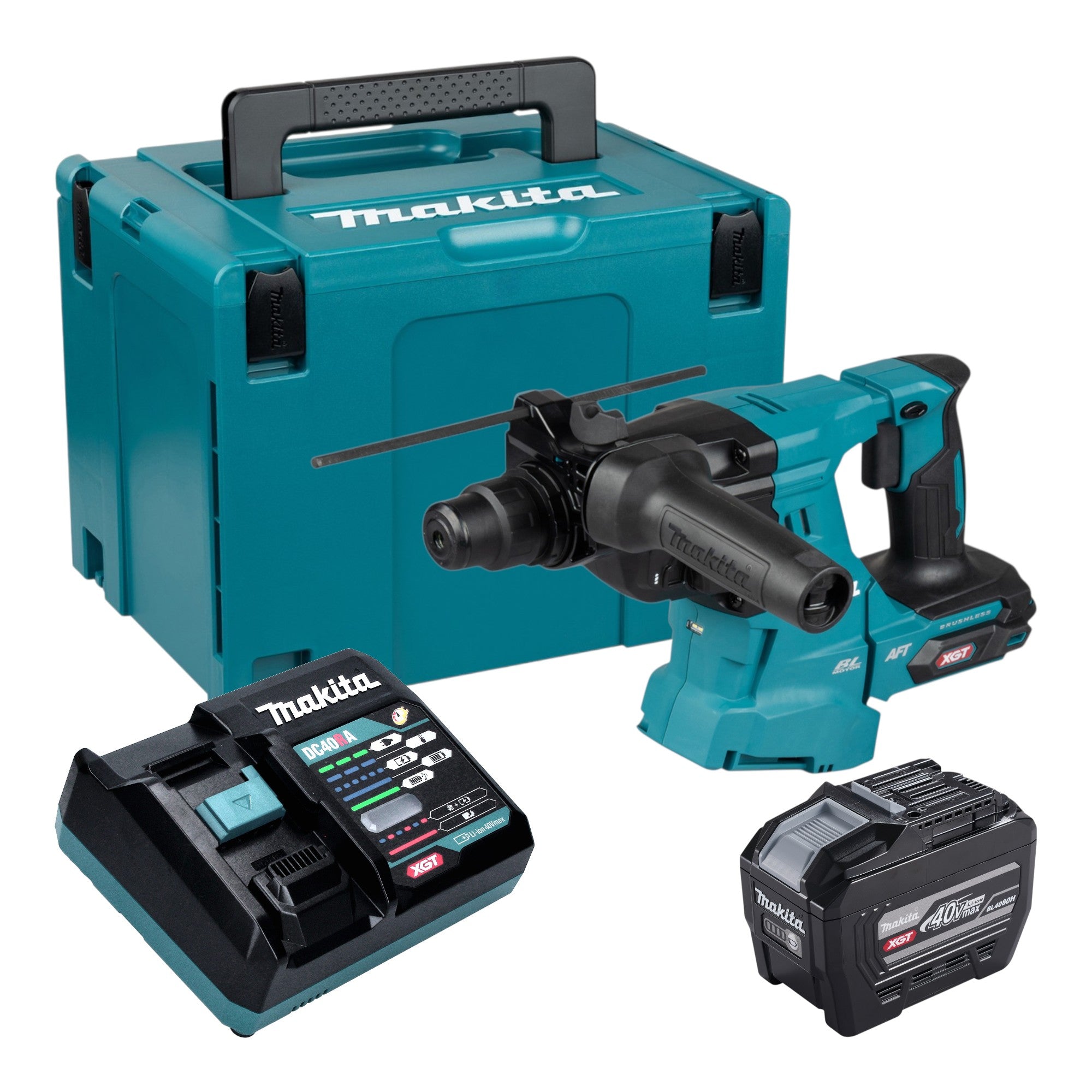 Makita HR 011 GE101 Akku Kombihammer 40 V max 3 3 J SDS plus Brushless 1x Akku 8 0 Ah Ladegeraet Makpac 0 - toolbrothers