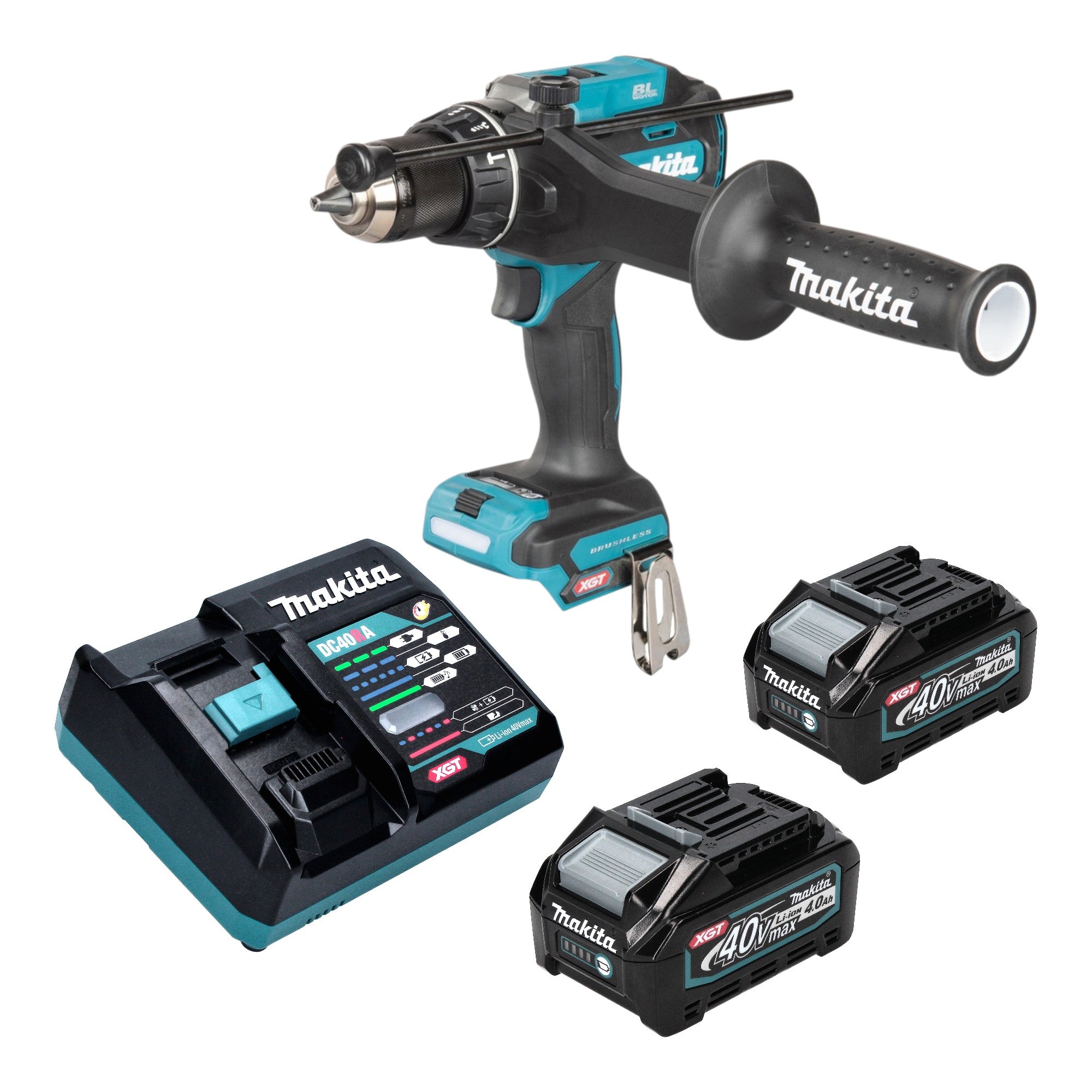 Makita HP 003 GM201 Akku Schlagbohrschrauber 40 V max 180 Nm Brushless 2x Akku 4 0 Ah Ladegeraet 0 - toolbrothers