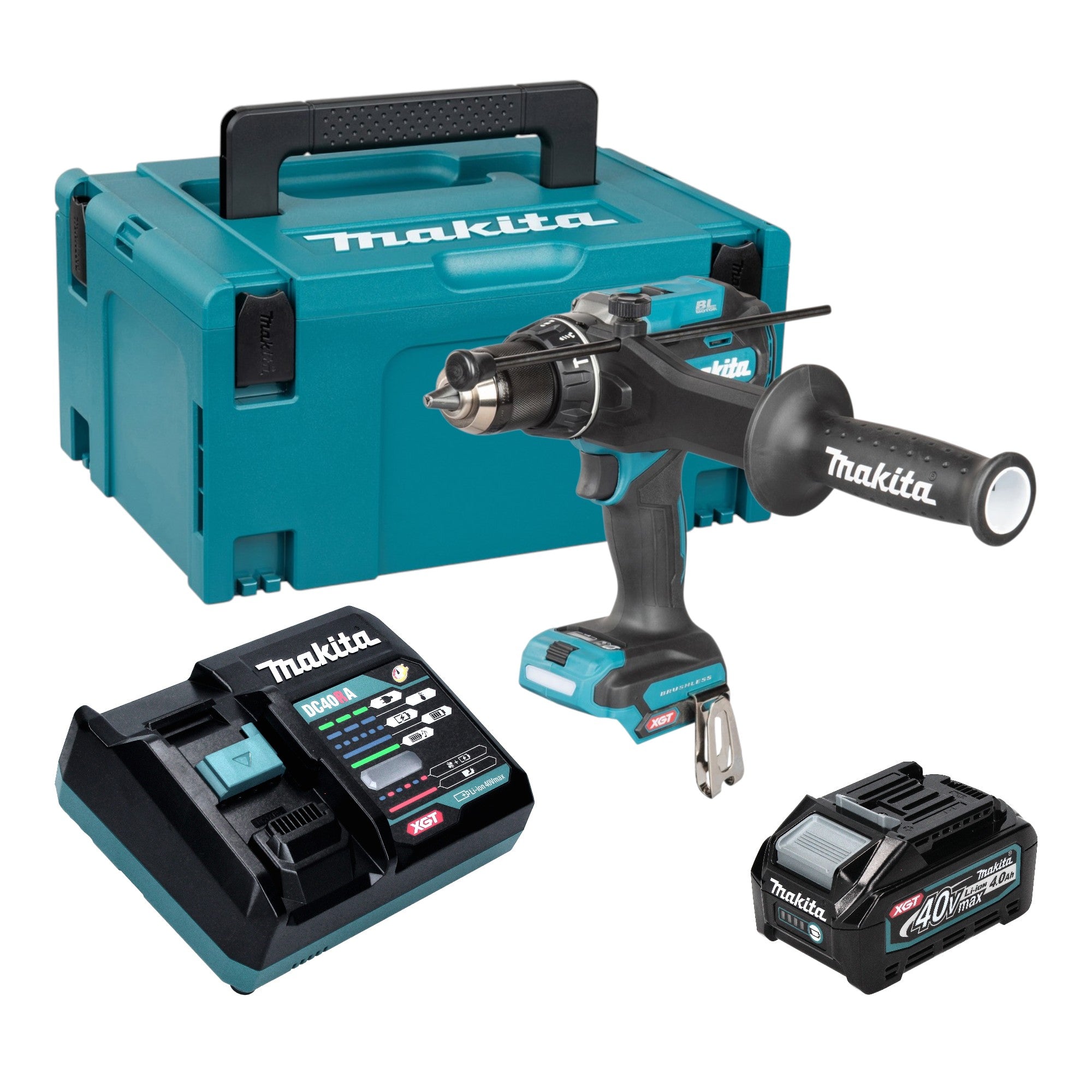 Makita HP 003 GM101 Akku Schlagbohrschrauber 40 V max 180 Nm Brushless 1x Akku 4 0 Ah Ladegeraet Makpac 0 - toolbrothers