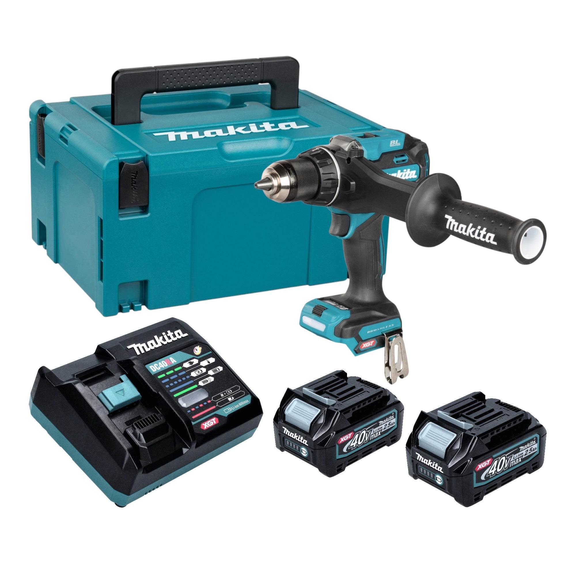Makita DF 003 GD201 Akku Bohrschrauber 40 V max 180 Nm Brushless 2x Akku 2 5 Ah Ladegeraet Makpac 0 - toolbrothers