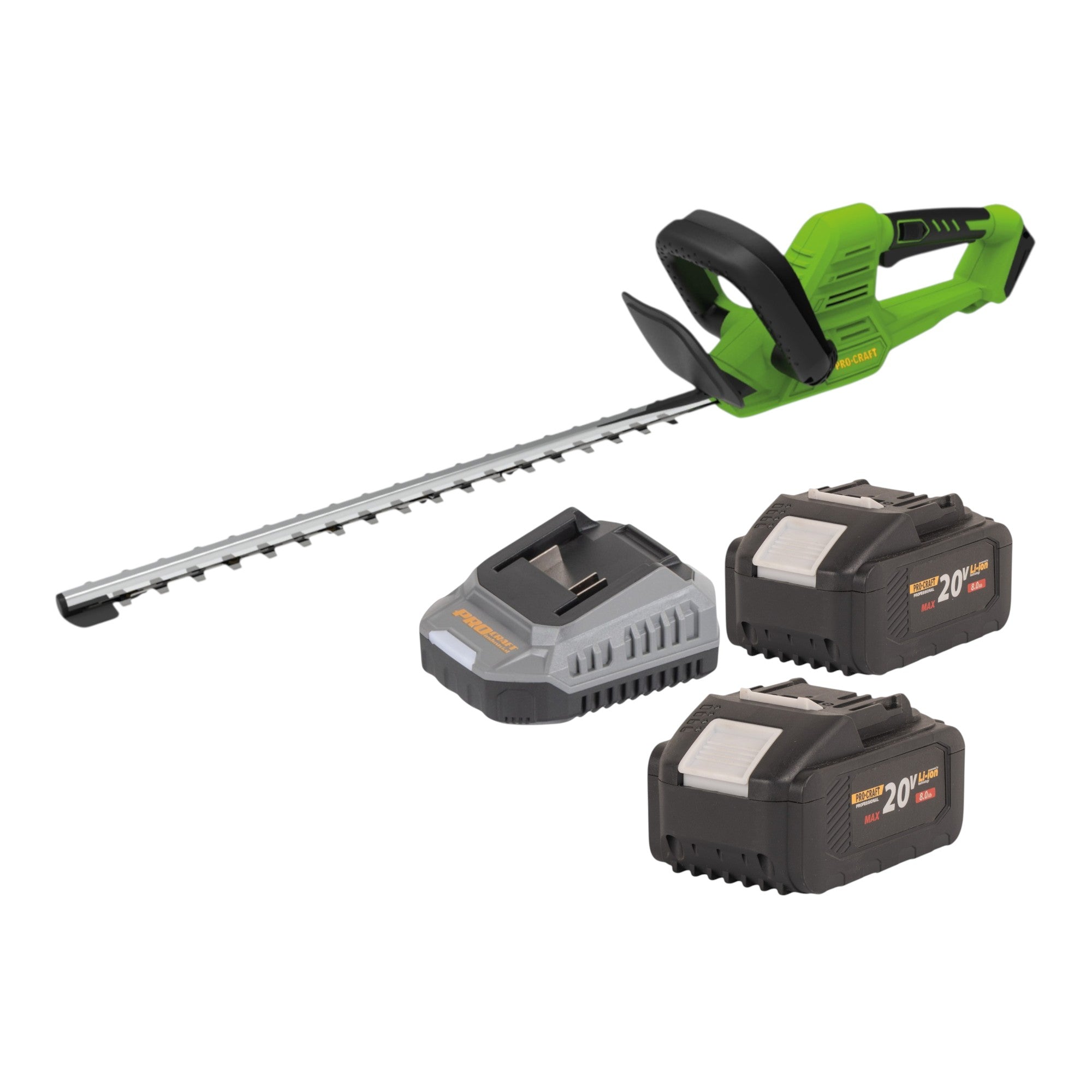 Procraft PZA26bb Akku Heckenschere 20 V 550 mm Brushless 2x Akku 8 0 Ah Ladegeraet 0 - toolbrothers