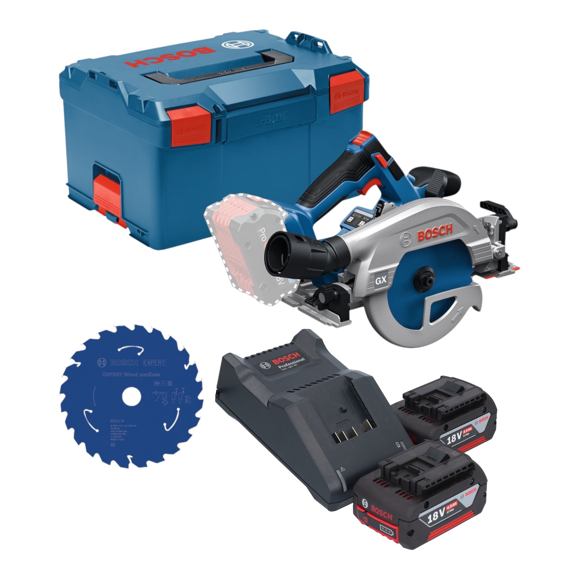 Bosch GKS 18V 57 2 GX Professional Akku Kreissaege 18 V 165 mm Brushless 2x Akku 4 0 Ah Ladegeraet L Boxx 0 - toolbrothers