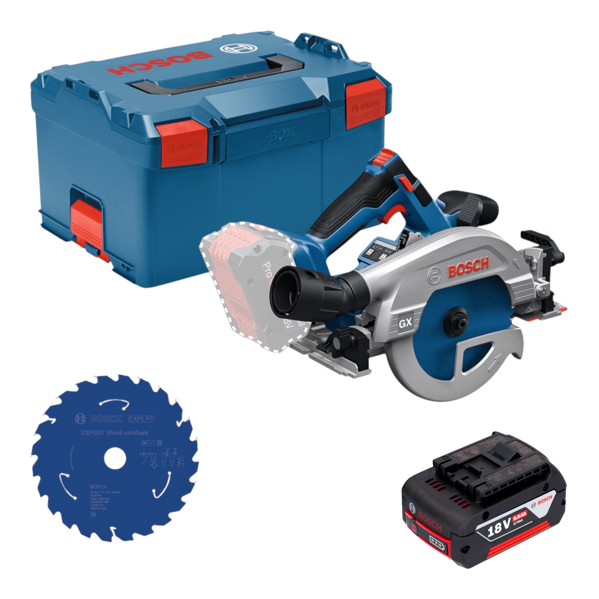 Bosch GKS 18V 57 2 GX Professional Akku Kreissaege 18 V 165 mm Brushless 1x Akku 5 0 Ah L Boxx ohne Ladegeraet 0 - toolbrothers