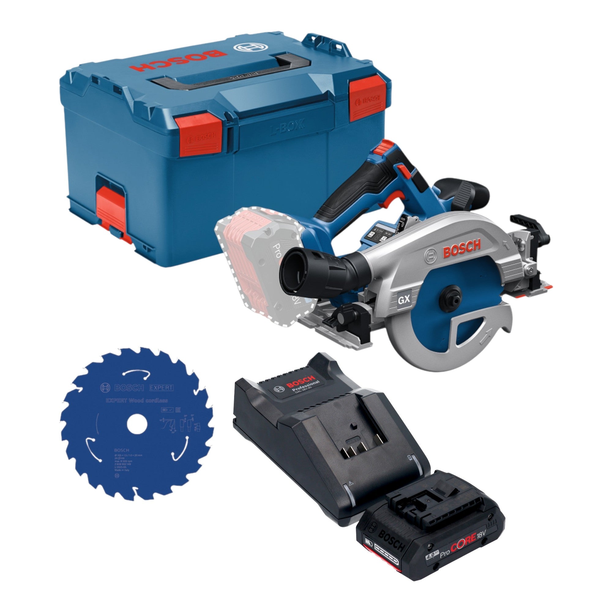 Bosch GKS 18V 57 2 GX Professional Akku Kreissaege 18 V 165 mm Brushless 1x ProCORE Akku 4 0 Ah Ladegeraet L Boxx 0 - toolbrothers