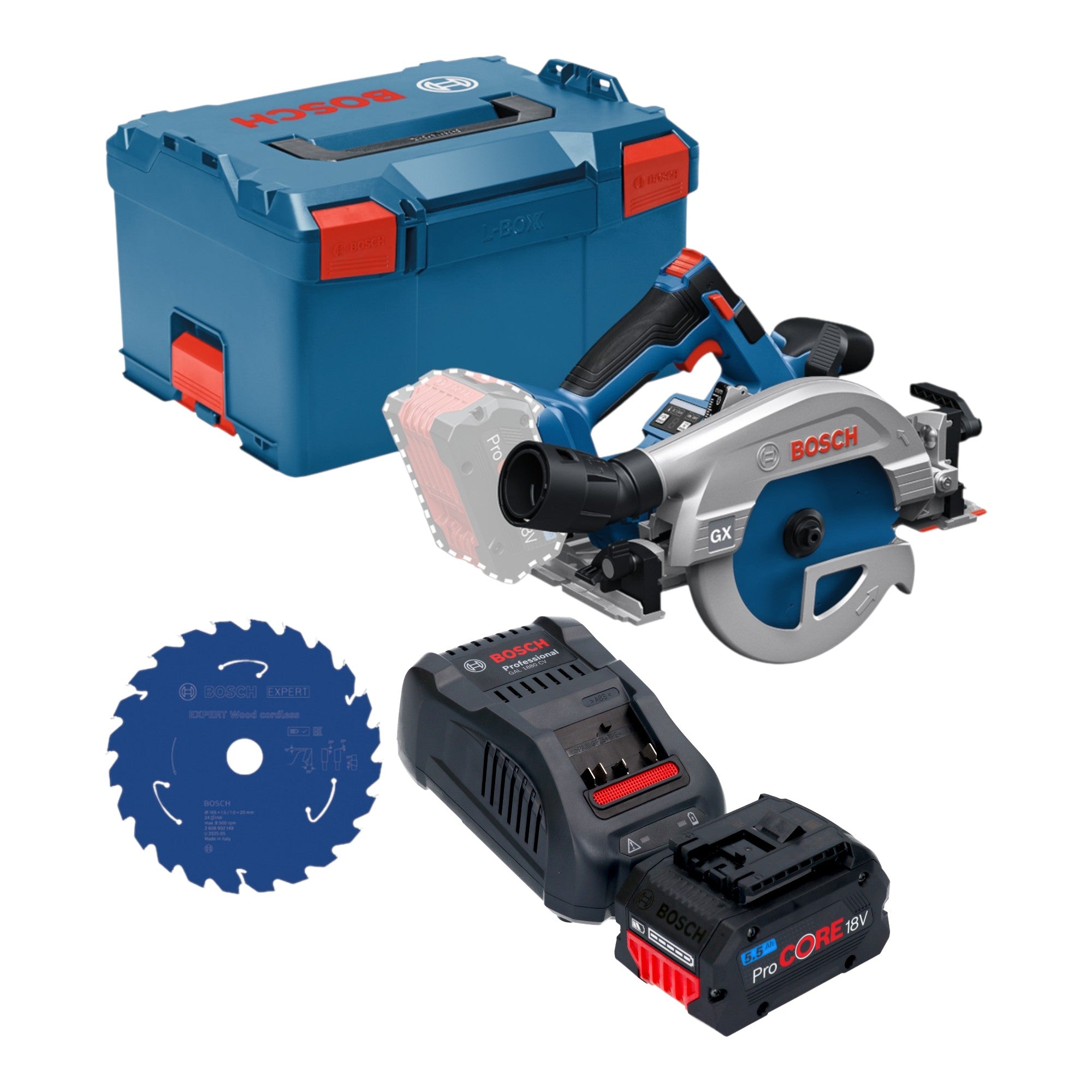 Bosch GKS 18V 57 2 GX Professional Akku Kreissaege 18 V 165 mm Brushless 1x ProCORE Akku 5 5 Ah Ladegeraet L Boxx 0 - toolbrothers