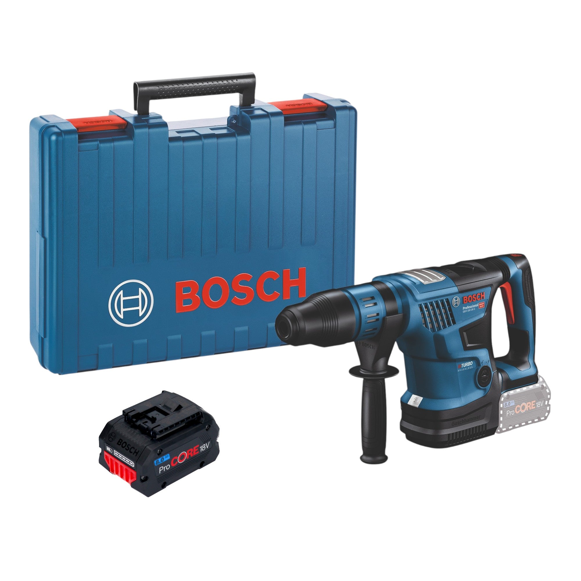 Bosch GBH 18V 36 C Professional Akku Bohrhammer 18 V 7 J SDS max Brushless 1x ProCORE Akku 8 0 Ah Koffer ohne Ladegeraet 0 - toolbrothers