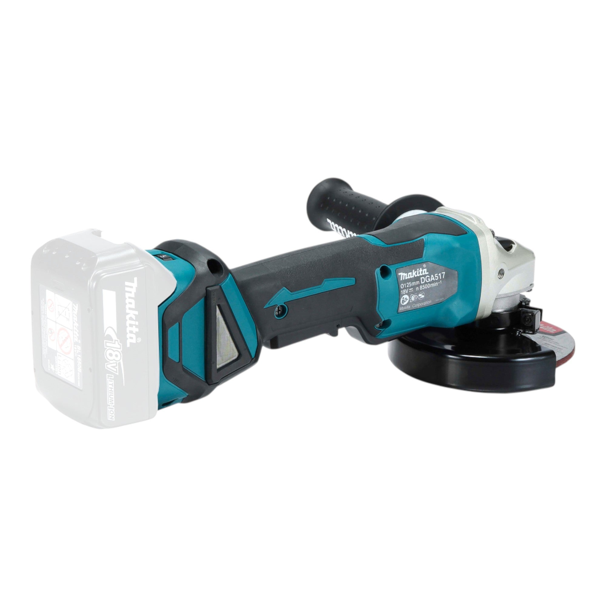 Makita DGA 517 Z Akku Winkelschleifer 18 V 125 mm Brushless 1x Akku 9 0 Ah ohne Ladegeraet 3 - toolbrothers