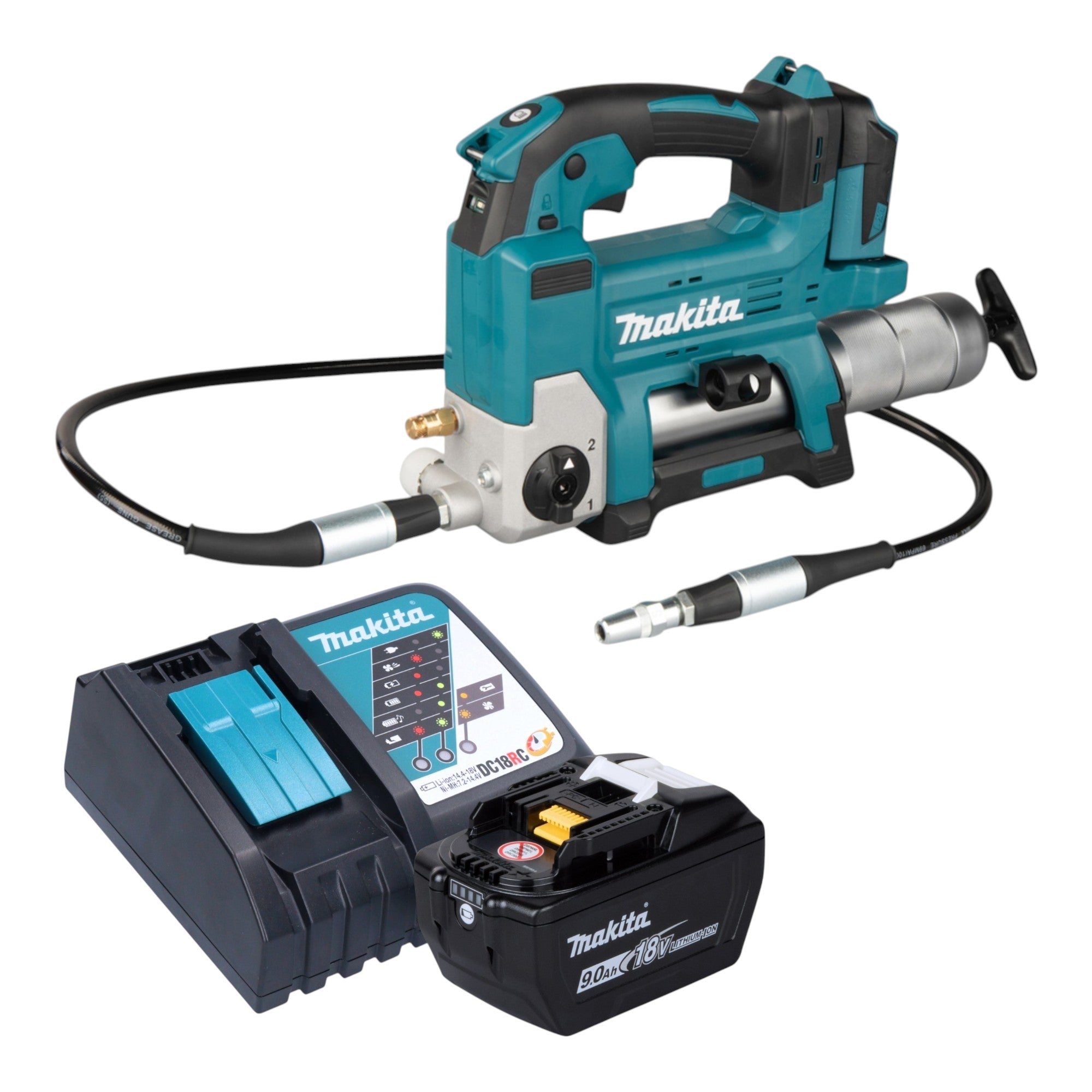 Makita DGP 180 Z Akku Fettpresse 18 V 690 bar 1x Akku 9 0 Ah Ladegeraet 0 - toolbrothers