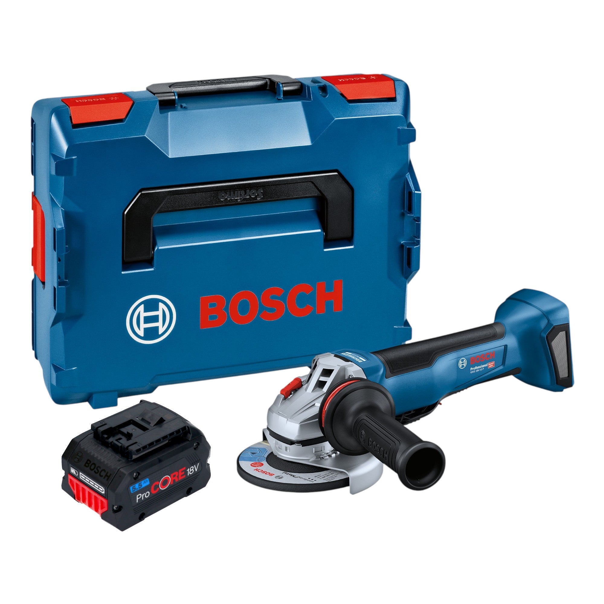 Bosch GWS 18V 10 P Professional Akku Winkelschleifer 18 V 125 mm Brushless 1x ProCORE Akku 5 5 Ah L Boxx ohne Ladegeraet 0 - toolbrothers