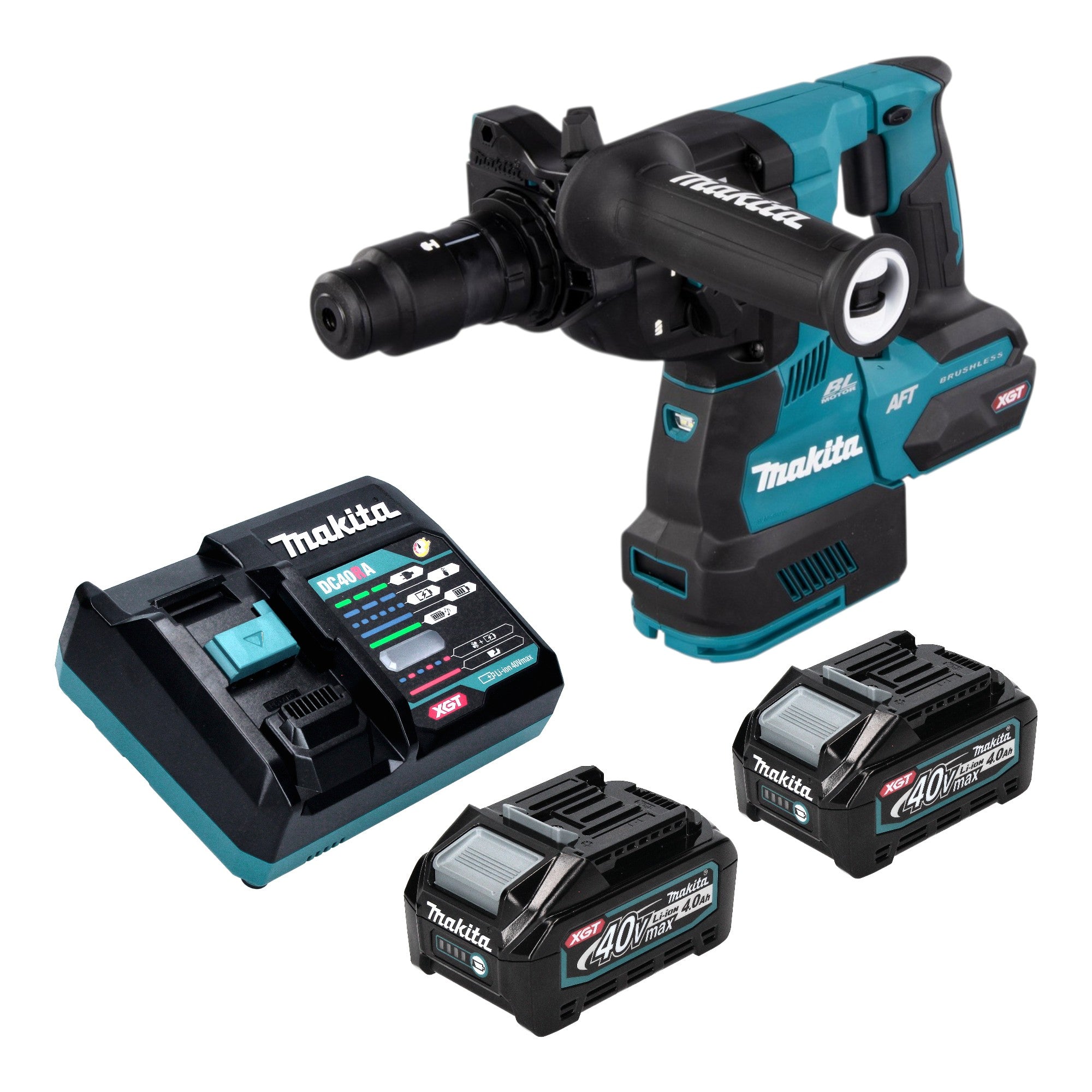 Makita HR 002 GM201 Akku Bohrhammer 40 V max 2 9 J SDS plus Brushless 2x Akku 4 0 Ah Ladegeraet 0 - toolbrothers