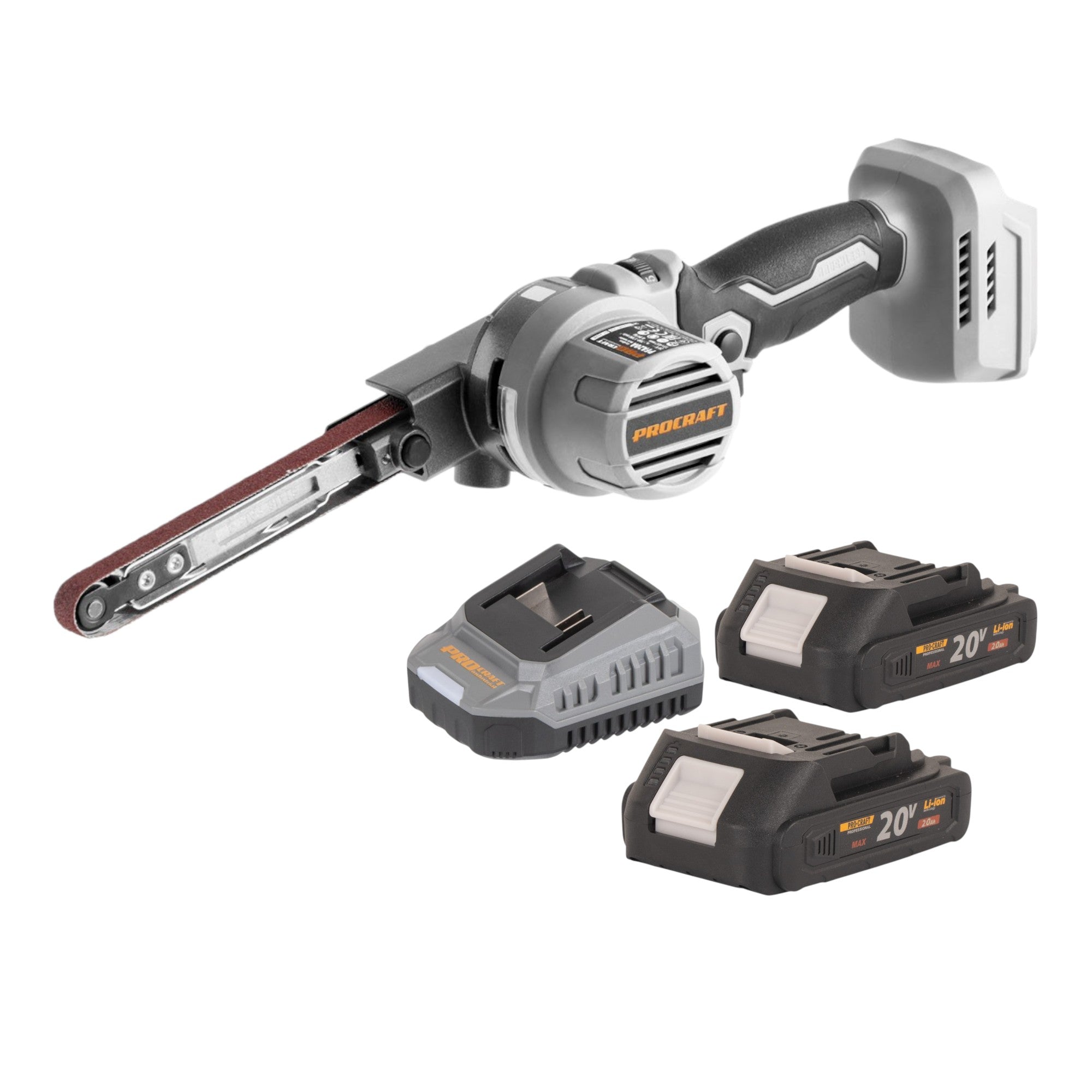 ProCraft Industrial PFA20A BB Akku Bandfeile 20 V 13 x 457 mm Brushless 2x Akku 2 0 Ah Ladegeraet 0 - toolbrothers