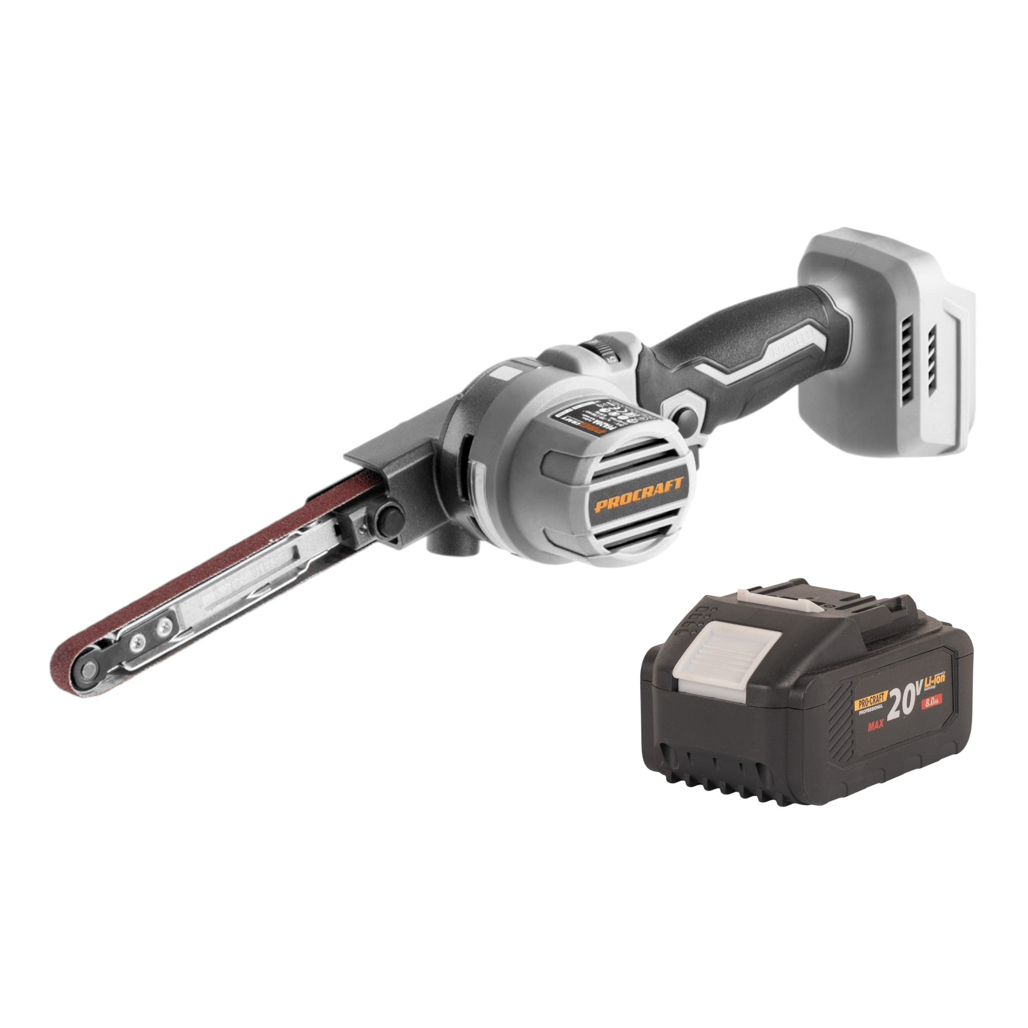 ProCraft Industrial PFA20A BB Akku Bandfeile 20 V 13 x 457 mm Brushless 1x Akku 8 0 Ah ohne Ladegeraet 0 - toolbrothers