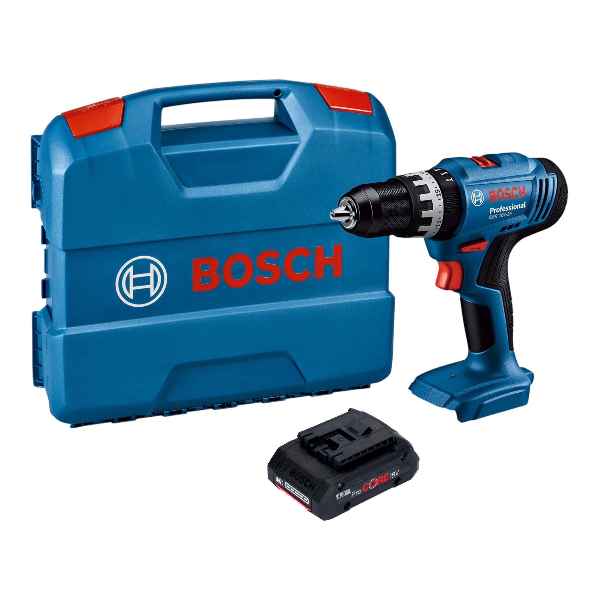 Bosch GSB 18V 25 Professional Akku Schlagbohrschrauber 18 V 56 Nm 1x ProCORE Akku 4 0 Ah L Case ohne Ladegeraet 0 - toolbrothers
