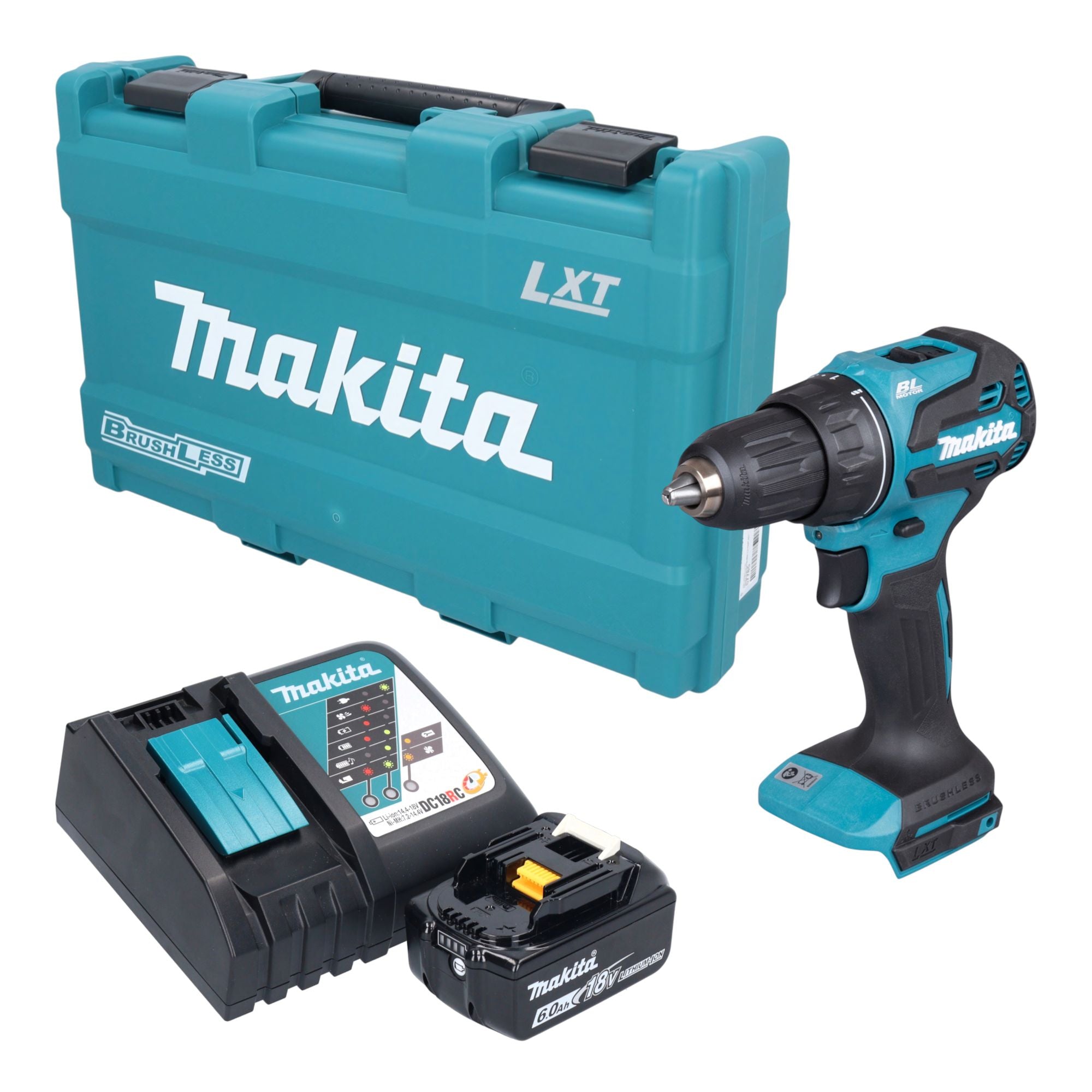 Makita DDF 490 RG1K Akku Bohrschrauber 18 V 65 Nm Brushless 1x Akku 6 0 Ah Ladegeraet Koffer 0 - toolbrothers