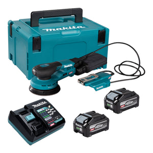Makita BO 003 CGU201 Akku Exzenterschleifer 40 V max. 125 mm 3,0 mm Hub Brushless + 2x Akku 4,0 Ah + Ladegerät + Makpac