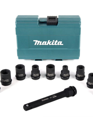 Makita Steckschlüssel Nuss Set 1/2" 9 tlg. + 1/2" Verlängerung für Schlagnüsse 150mm - Toolbrothers