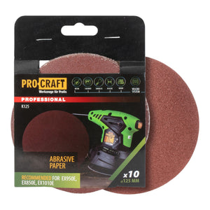 Procraft K125.240 Schleifpapier Klett 125 mm P240 10 Stk. für Exzenterschleifer