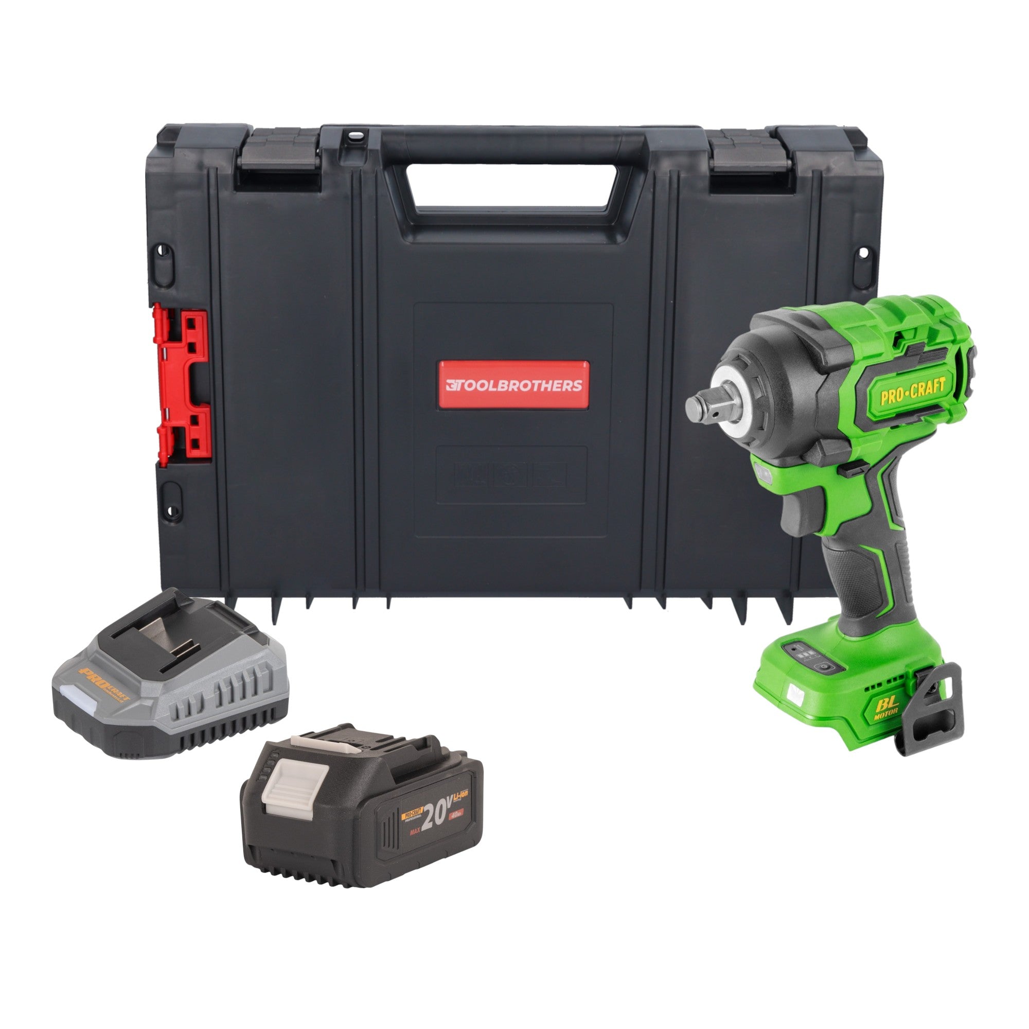 Procraft PWA18bb Akku Schlagschrauber 20 V 550 Nm 1 2 Brushless 1x Akku 4 0 Ah Ladegeraet RHINO Toolcase 0 - toolbrothers