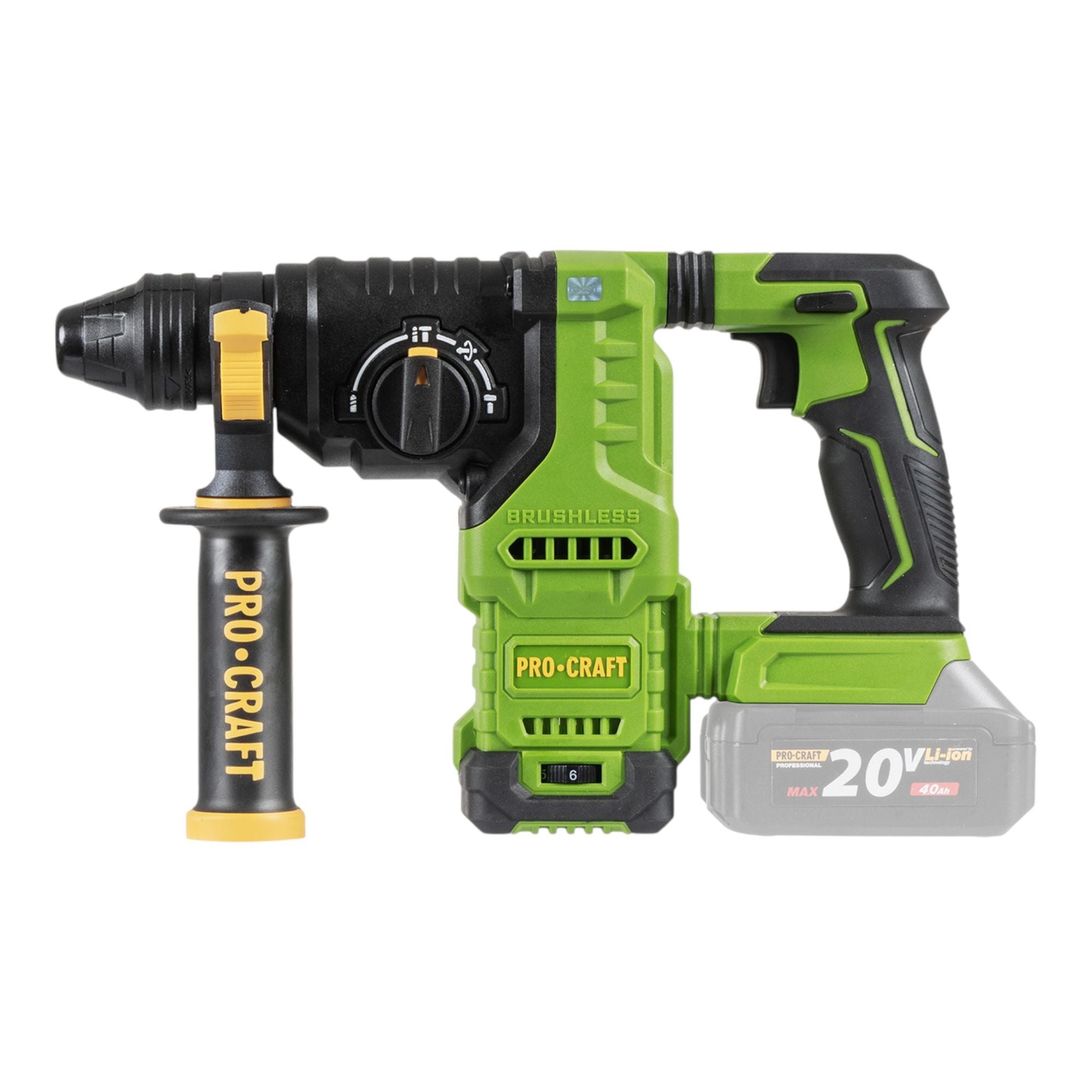 Procraft PHA30bb Akku Bohrhammer 20 V 2 8 J SDS plus Brushless 1x Akku 4 0 Ah Ladegeraet RHINO Toolcase 2 - toolbrothers
