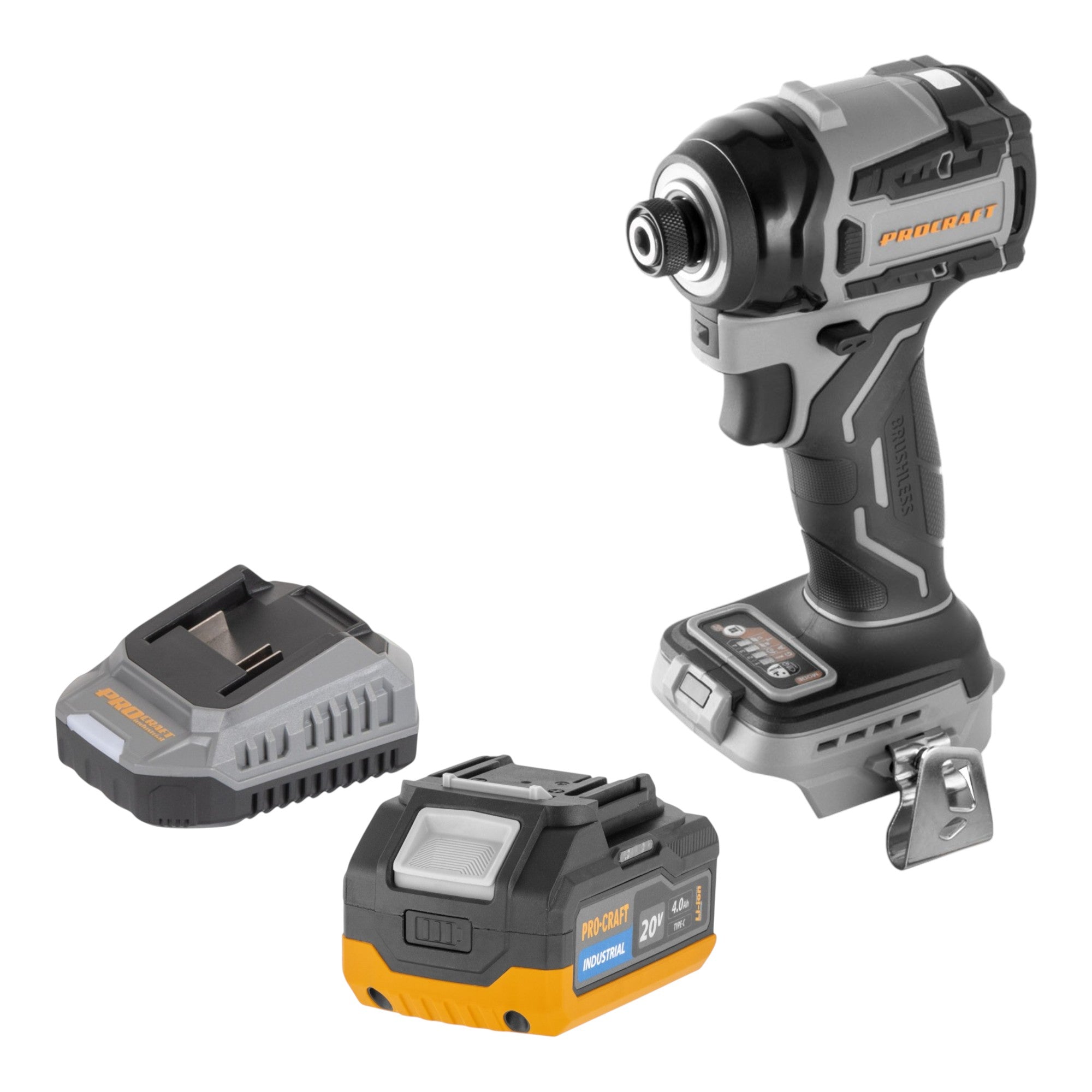 Procraft Industrial ID20Abb Akku Schlagschrauber 20 V 180 Nm 1 4 1x Akku 4 0 Ah Ladegeraet 0 - toolbrothers