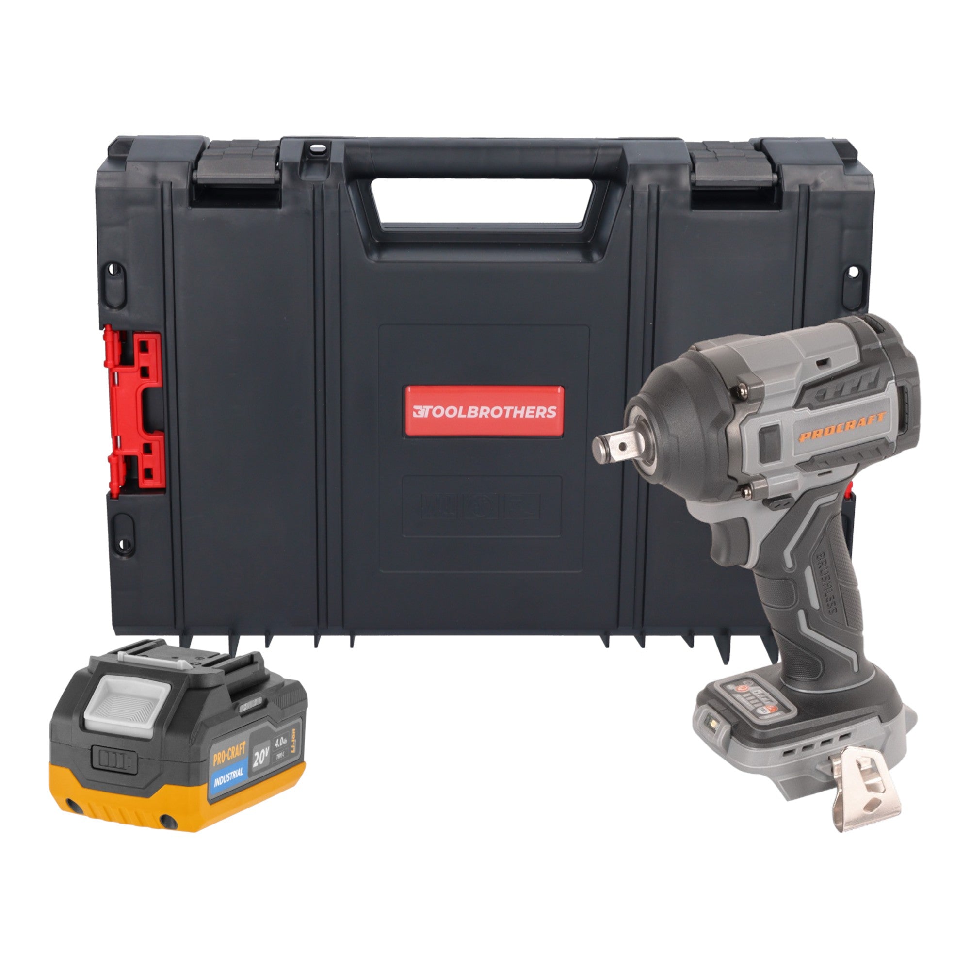 Procraft Industrial IW550Abb Akku Schlagschrauber 20 V 550 Nm 1 2 1x Akku 4 0 Ah RHINO Toolcase ohne Ladegeraet 0 - toolbrothers
