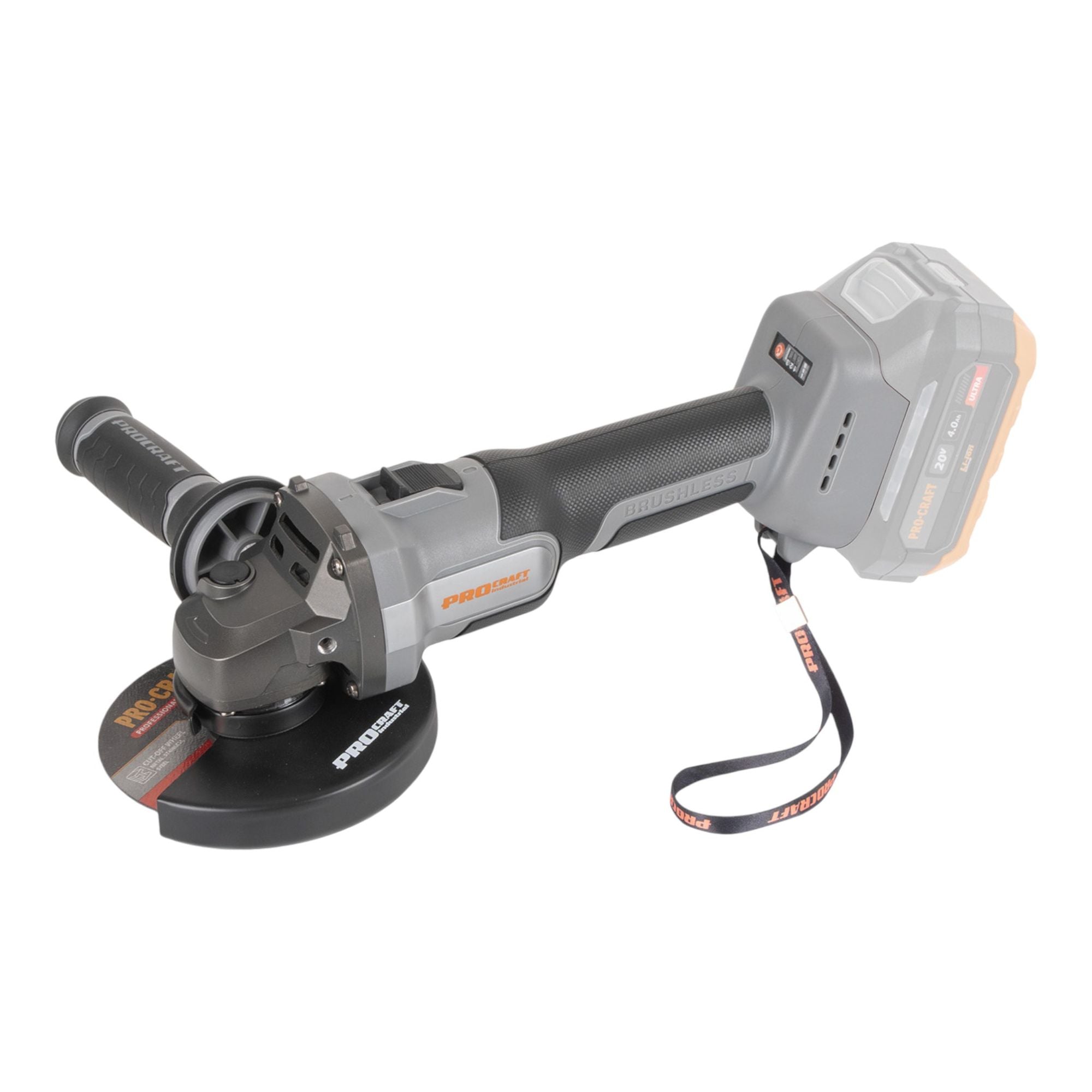 Procraft Industrial AG125Abb Akku Winkelschleifer 20 V 125 mm Brushless 1x Akku 4 0 Ah ohne Ladegeraet 1 - toolbrothers