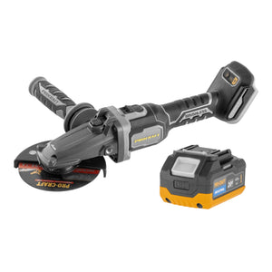 Procraft Industrial AG125Cbb Akku Flachkopf Winkelschleifer 20 V 125 mm Brushless + 1x Akku 4,0 Ah - ohne Ladegerät