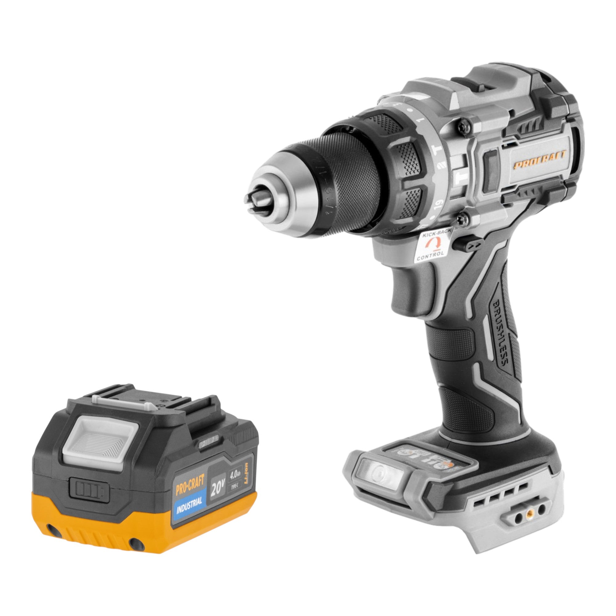 ProCraft Industrial CD20C BB Akku Schlagbohrschrauber 20 V 120 Nm Brushless 1x Akku 4 0 Ah ohne Ladegeraet 0 - toolbrothers