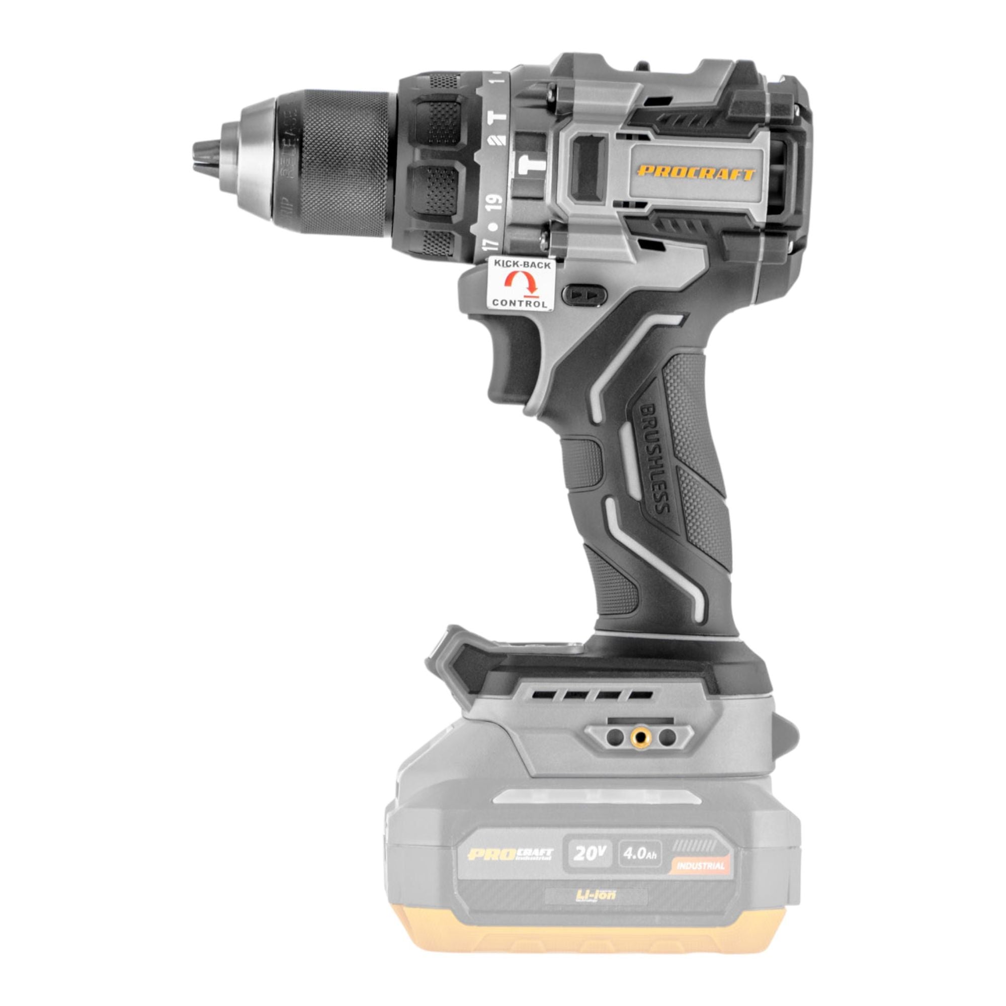 ProCraft Industrial CD20C BB Akku Schlagbohrschrauber 20 V 120 Nm Brushless 1x Akku 4 0 Ah RHINO Toolcase ohne Ladegeraet 2 - toolbrothers