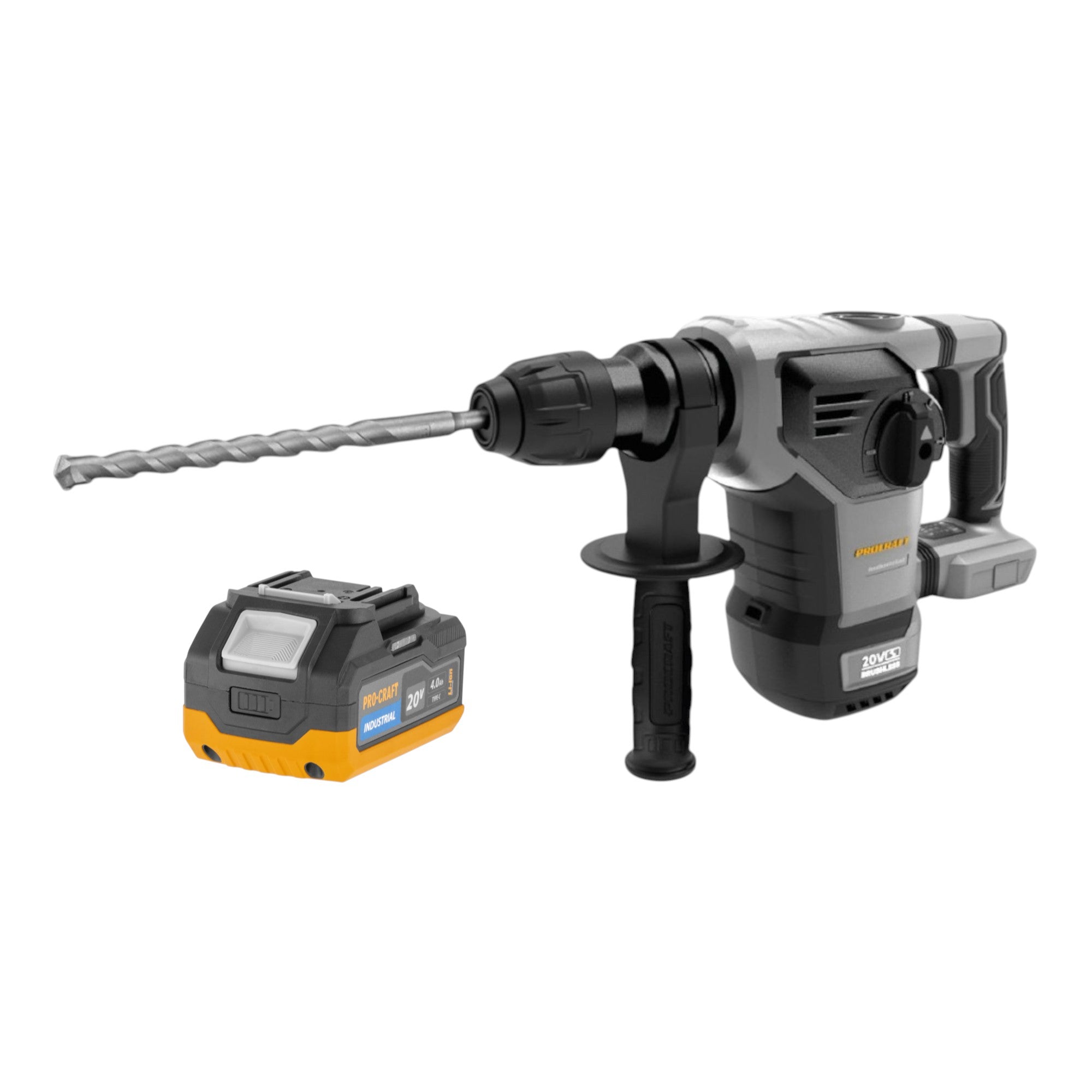 Procraft Industrial HD20B BB Akku Kombihammer 20 V 5 J SDS plus Brushless 1x Akku 4 0 Ah ohne Ladegeraet 0 - toolbrothers