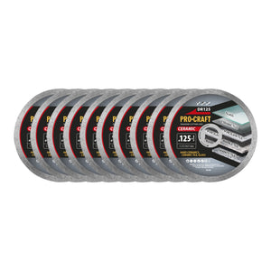 Procraft DR125 Diamanttrennscheibe Ceramic 125 x 22,23 mm 10 Stück