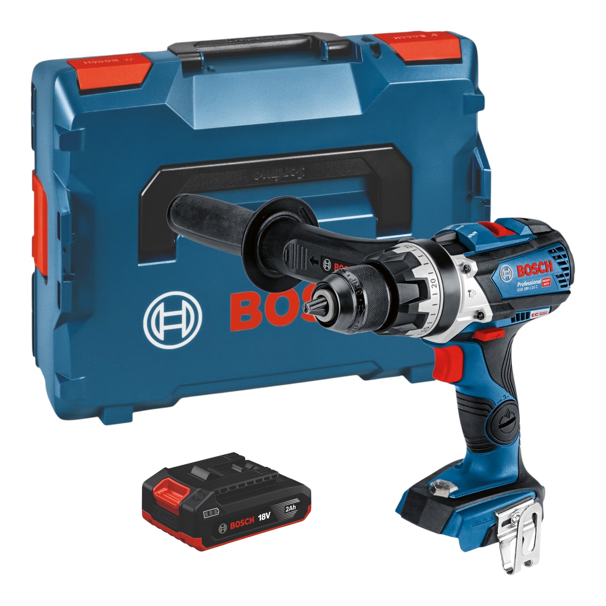 Bosch GSB 18V 110 C Akku Schlagbohrschrauber Professional 18V 110Nm 1x Akku 2 0 Ah L Boxx ohne Ladegeraet 0 - toolbrothers
