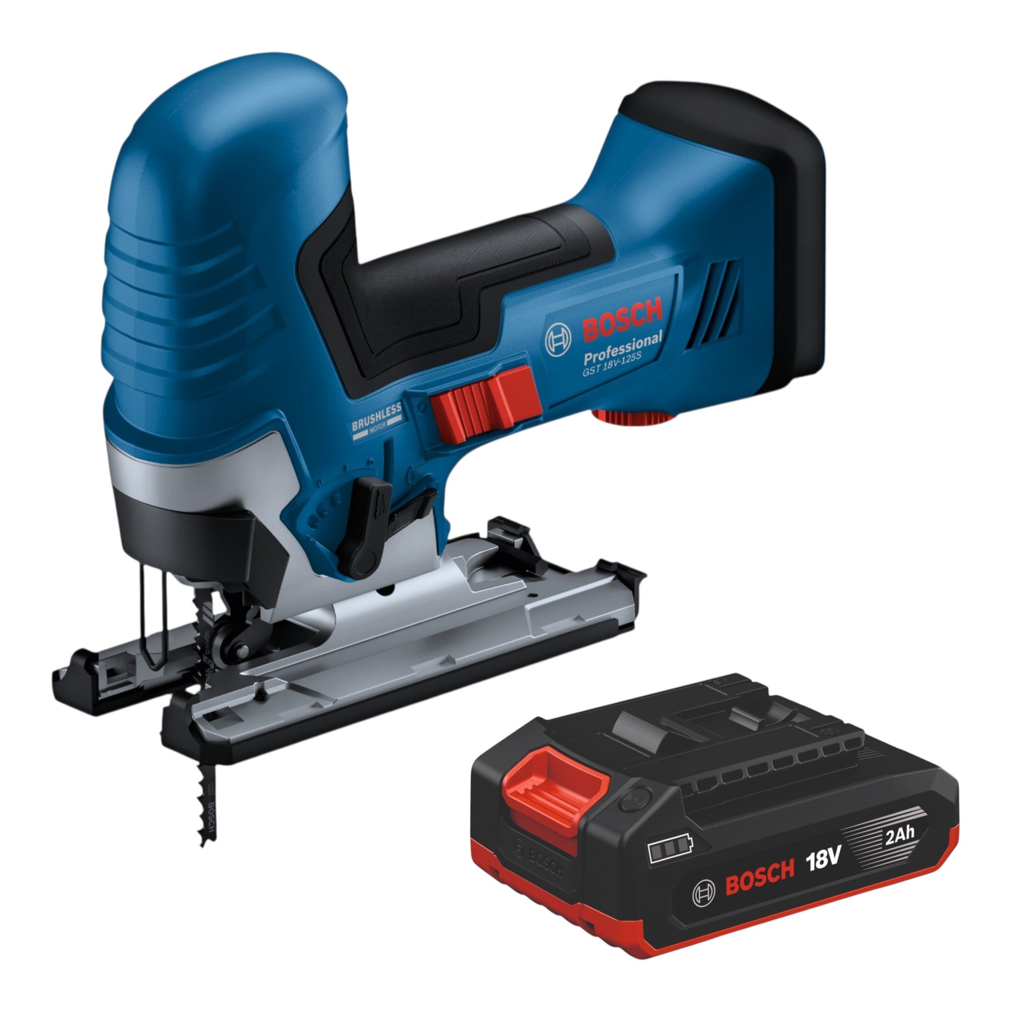 Bosch GST 18V 125 S Professional Akku Stichsaege 18 V 125 mm Brushless 1x Akku 2 0 Ah ohne Ladegeraet 0 - toolbrothers