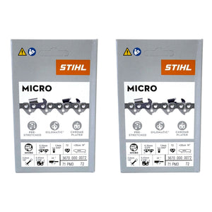 STIHL 2x 1/4" Picco Micro 3 (PM3) Sägekette 35 cm 1/4" P 1,1 mm 72 TG ( 2x 36700000072 )