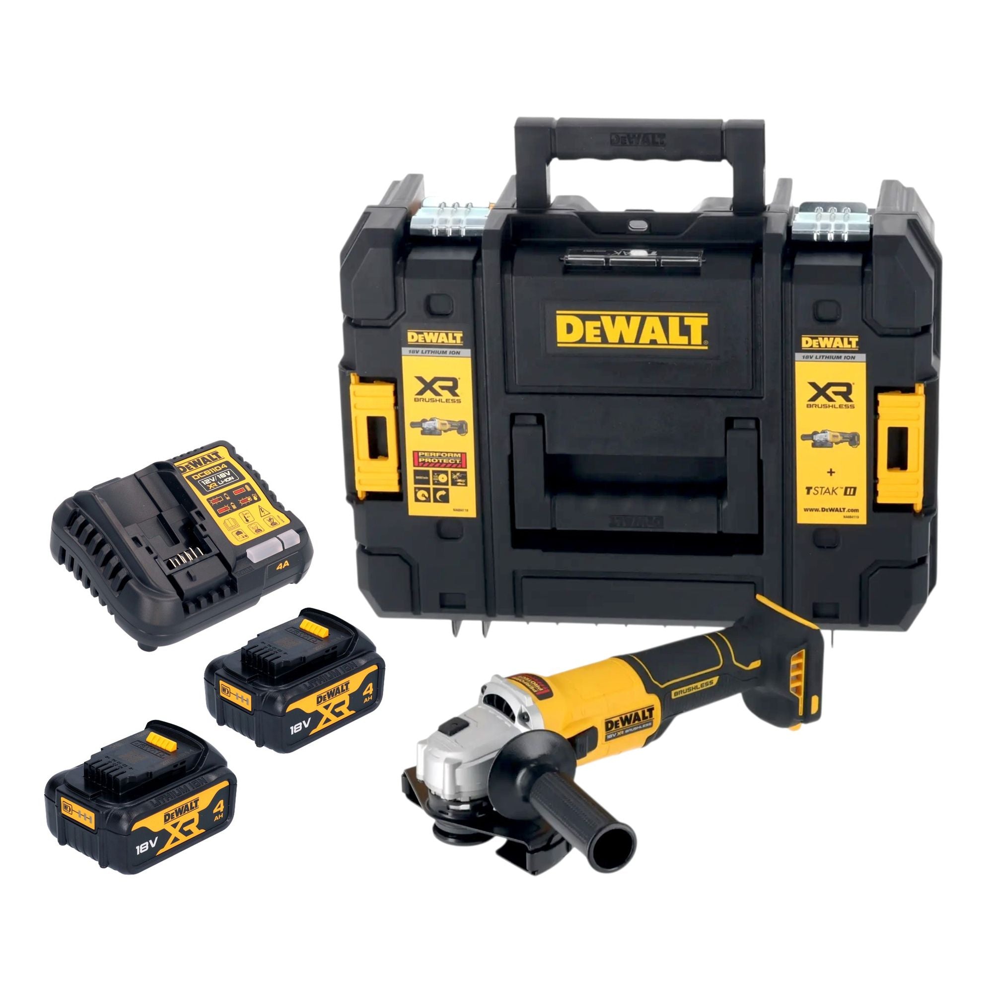 DeWalt DCG 407 M2T Akku Winkelschleifer 18 V 125 mm Brushless 2x Akku 4 0 Ah Ladegeraet TSTAK 0 - toolbrothers