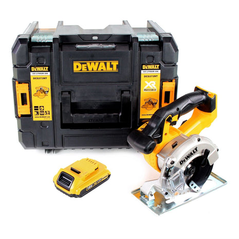 Dewalt DCS 373 NT Akku Metall Kreissäge 18 V 140 mm + 1x Akku 2,0 Ah + Sägeblatt + TSTAK - ohne Ladegerät - Toolbrothers