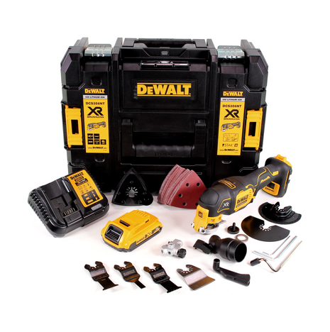 DeWalt DCS 356 S1 Akku Multitool 18V Brushless + 35tlg. Zubehör + 1x Akku 2,0Ah + Ladegerät + TSTAK - Toolbrothers